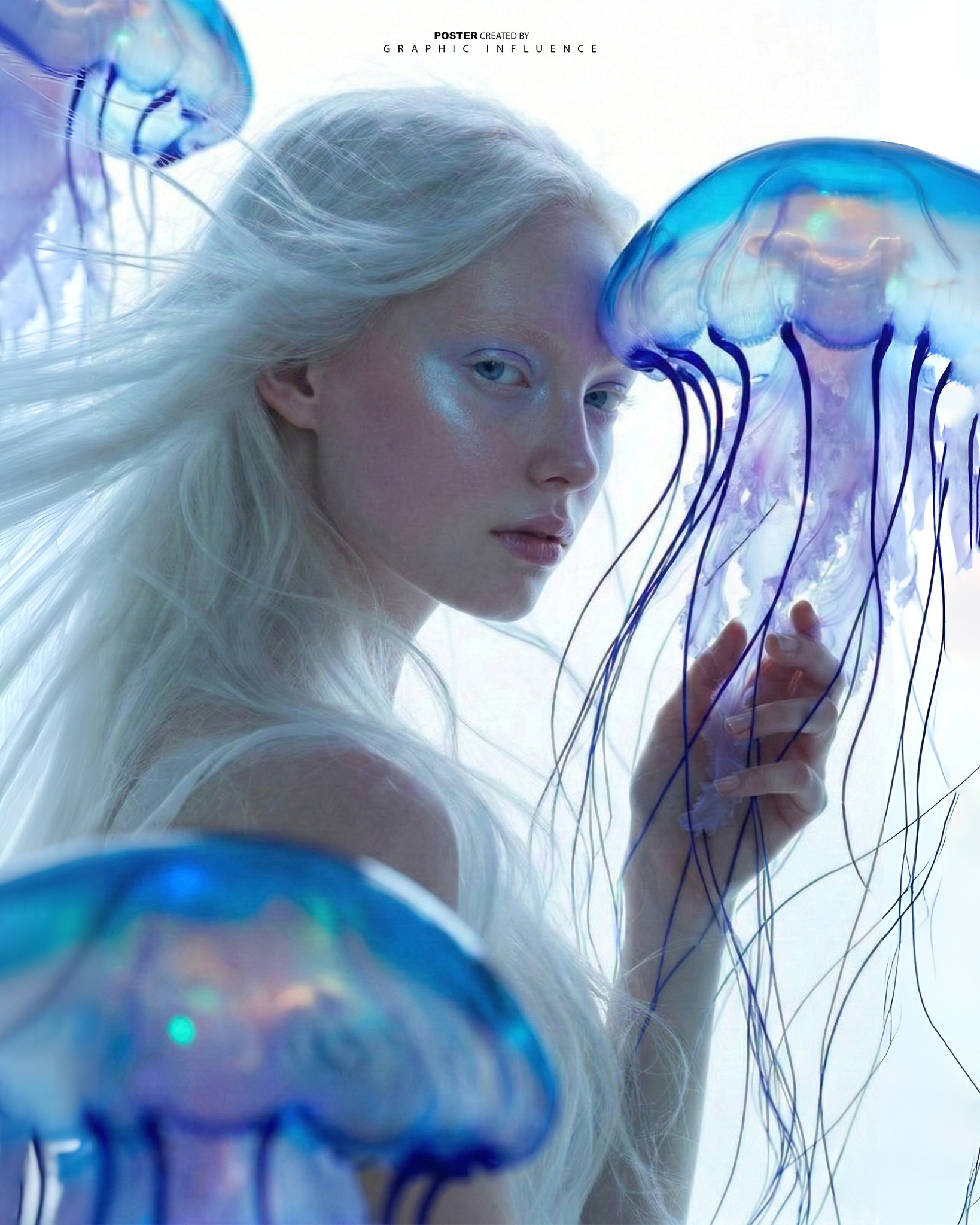 Serene Muse of the Bioluminescent Depths