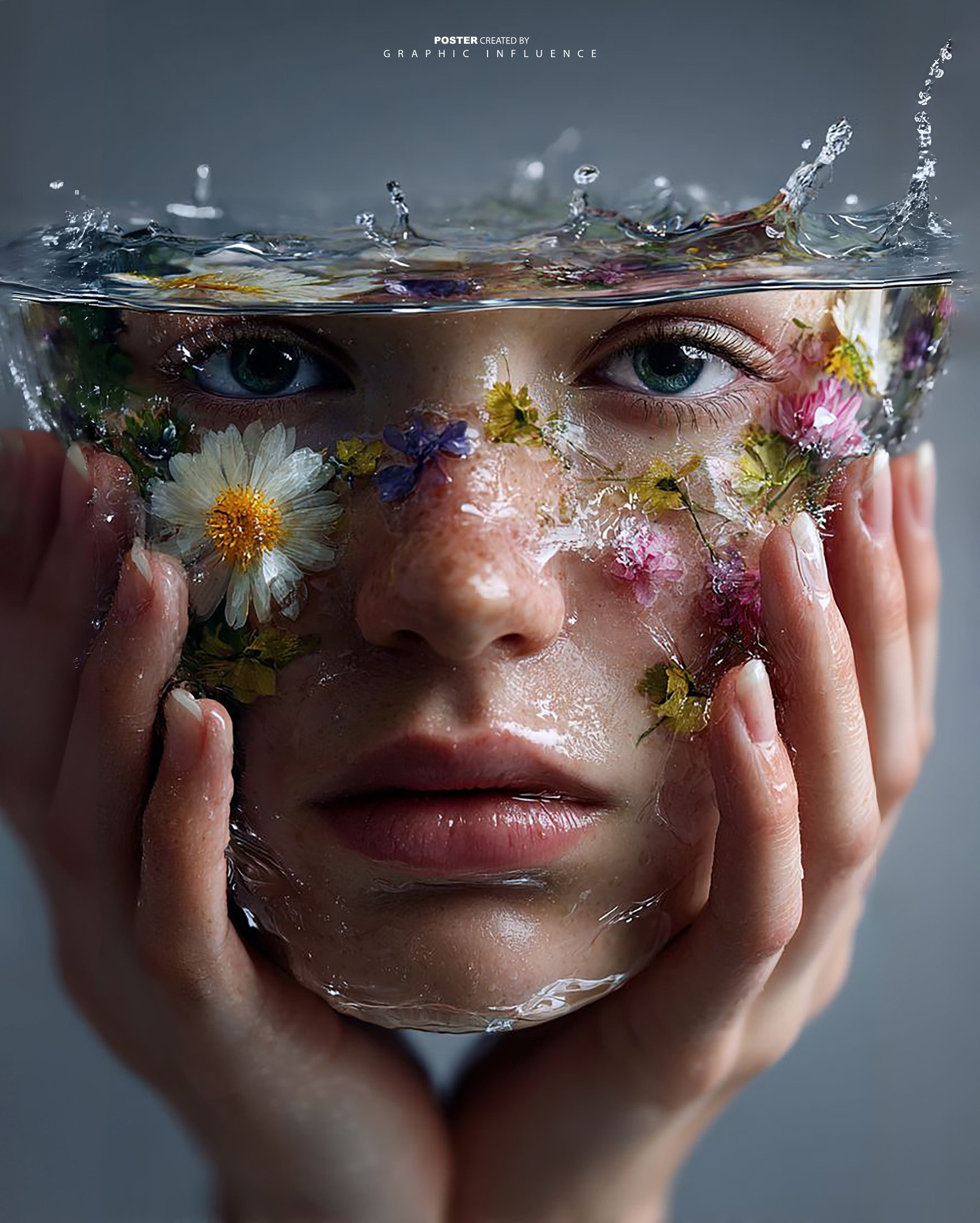 Submerged Floral Bloom Underwater Portrait