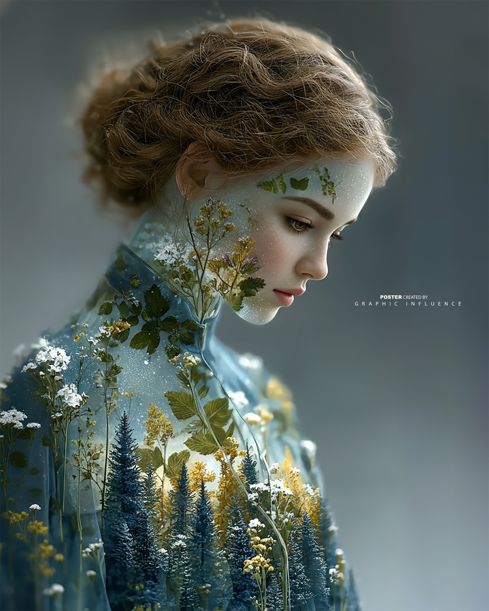 Botanical Muse in Double Exposure
