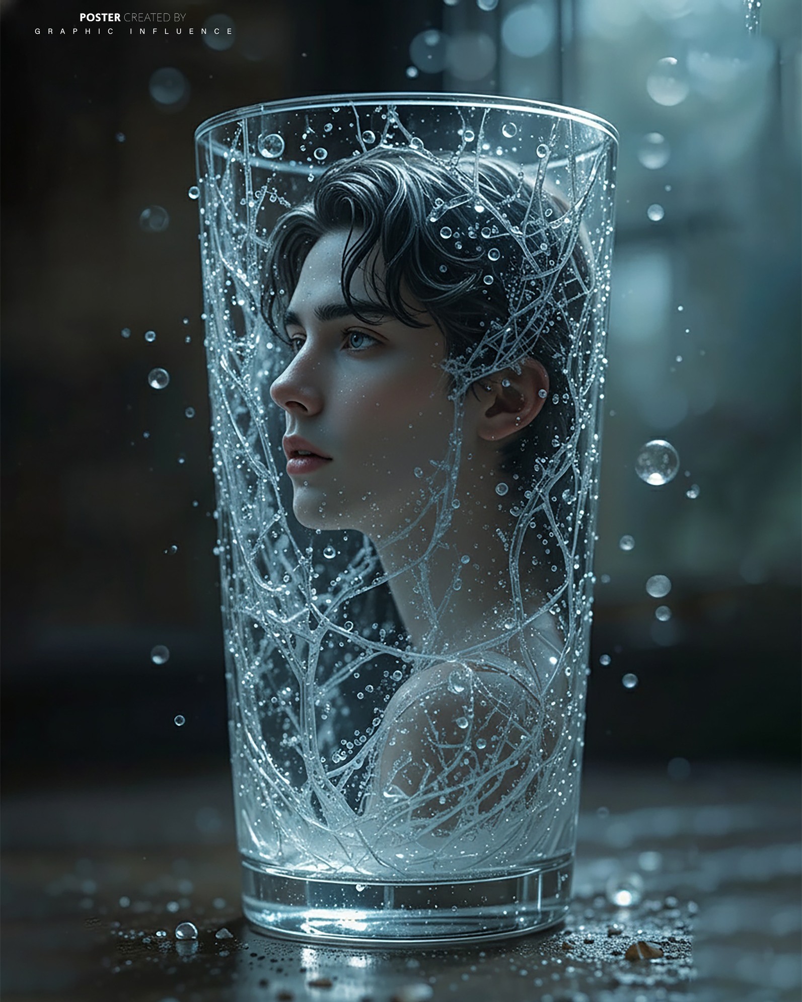 Submerged Melancholy in Cracked Crystal