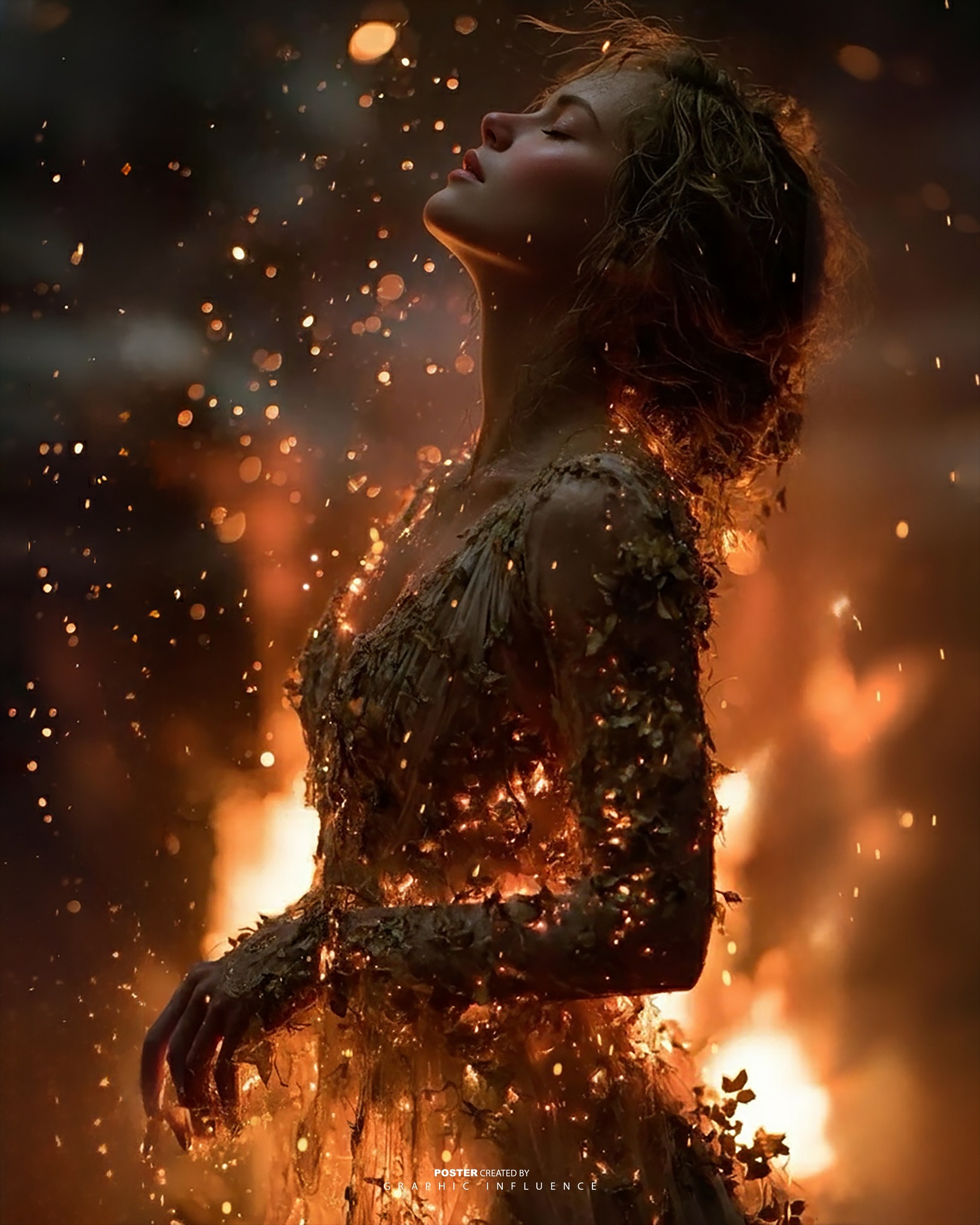 Serene Rebirth Through Molten Embers