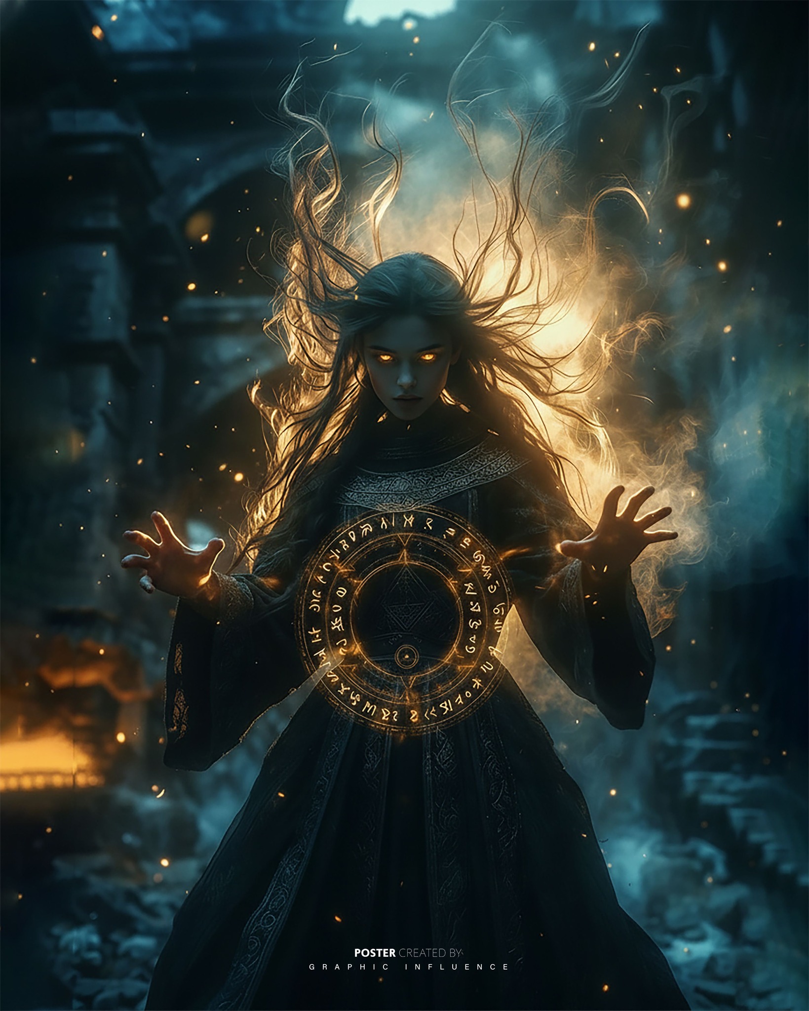 Arcane Ruin Sorceress of Golden Fire