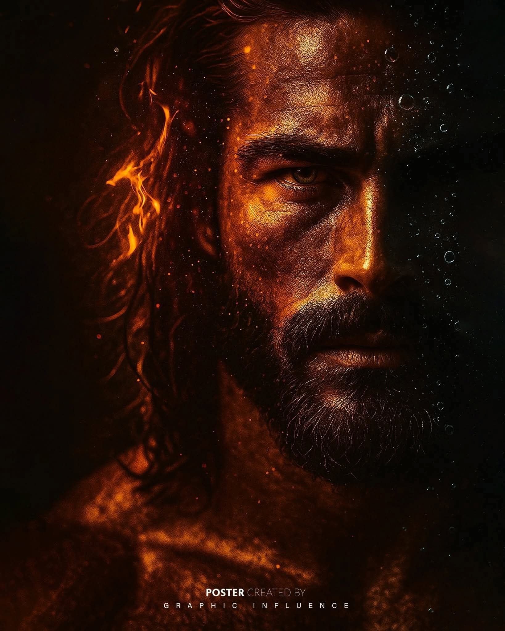 Fiery Frost Submerged Portrait