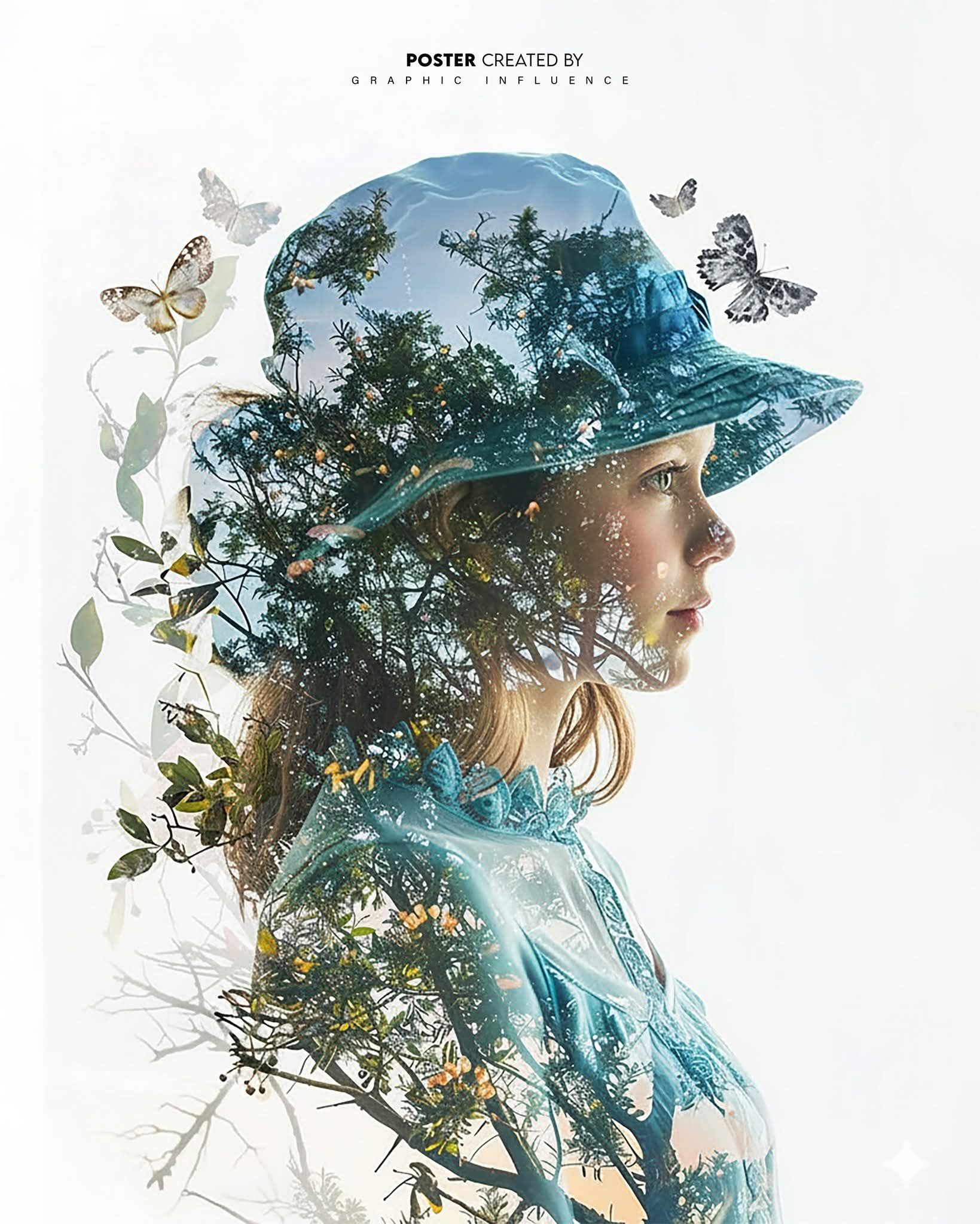 Ethereal Forest Maiden in Blue Hat
