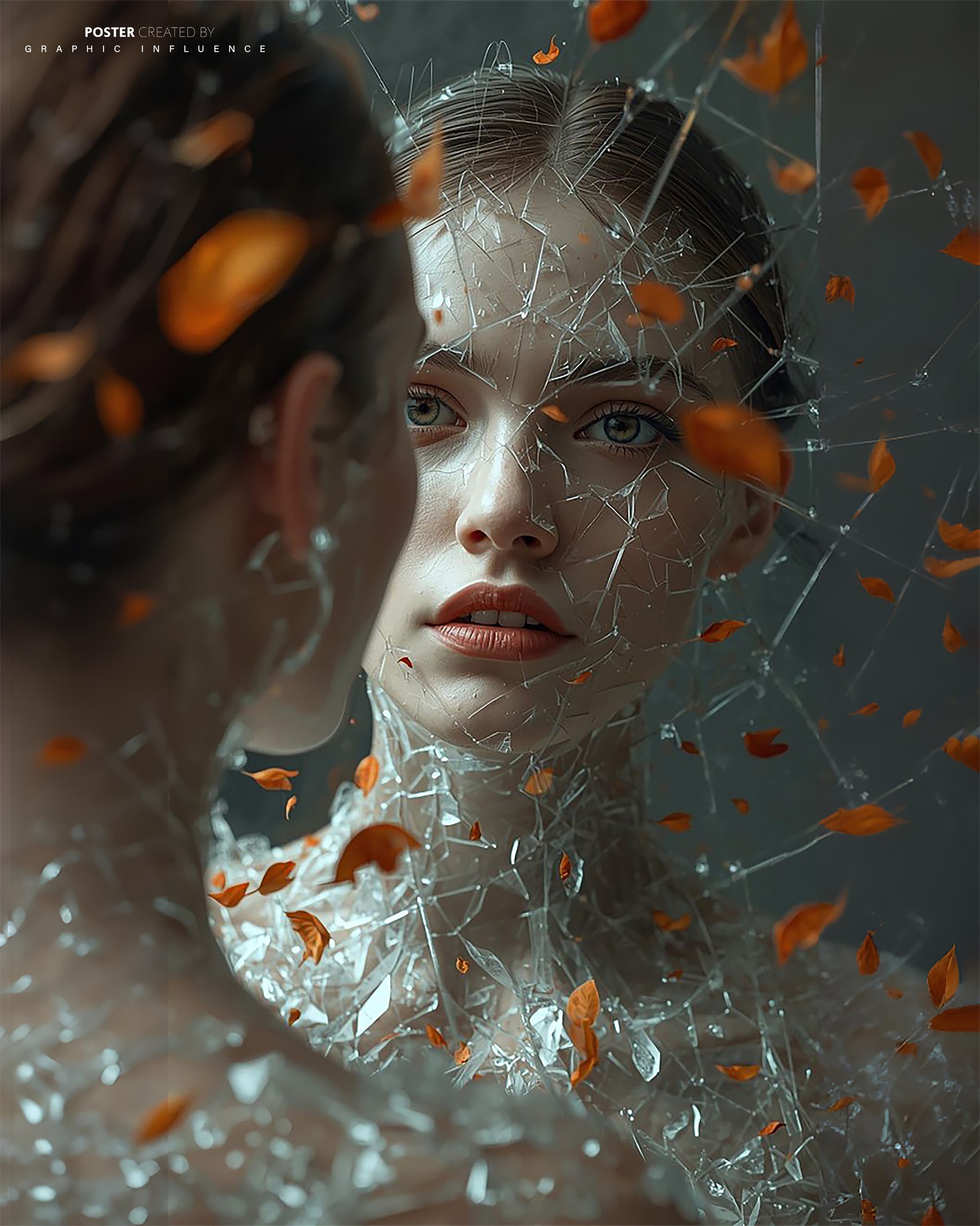Shattered Reflection in Autumn Wind