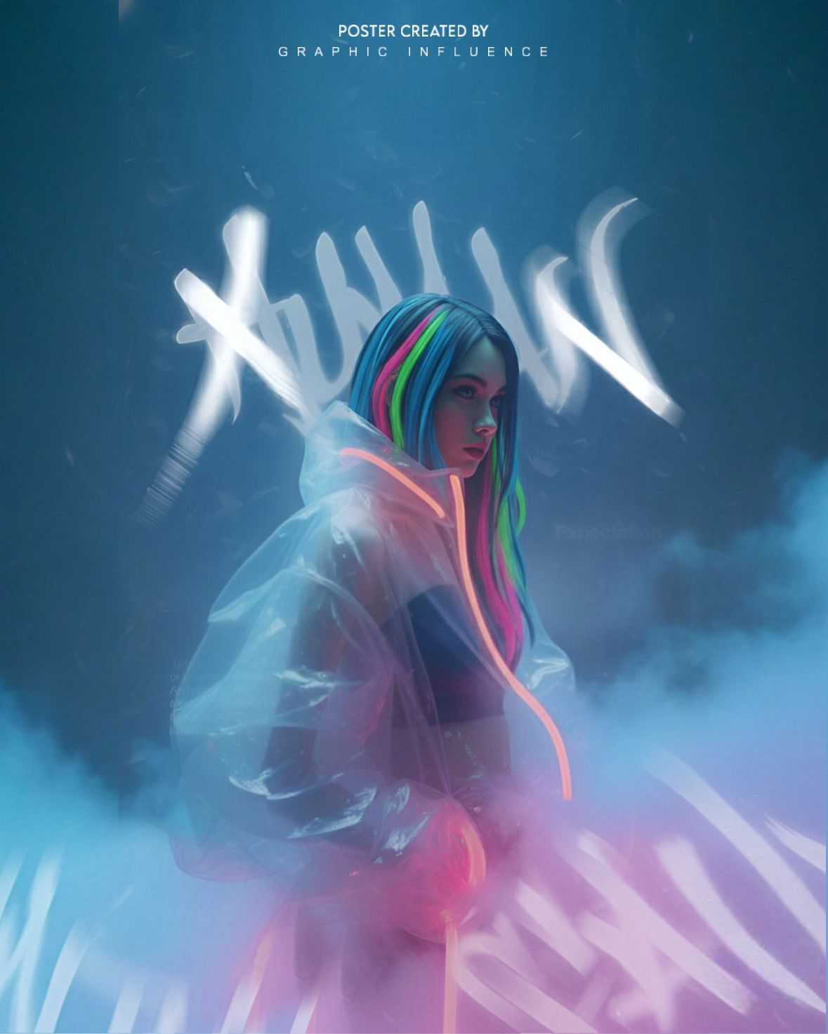 Neon Rain Cyberpunk Portrait