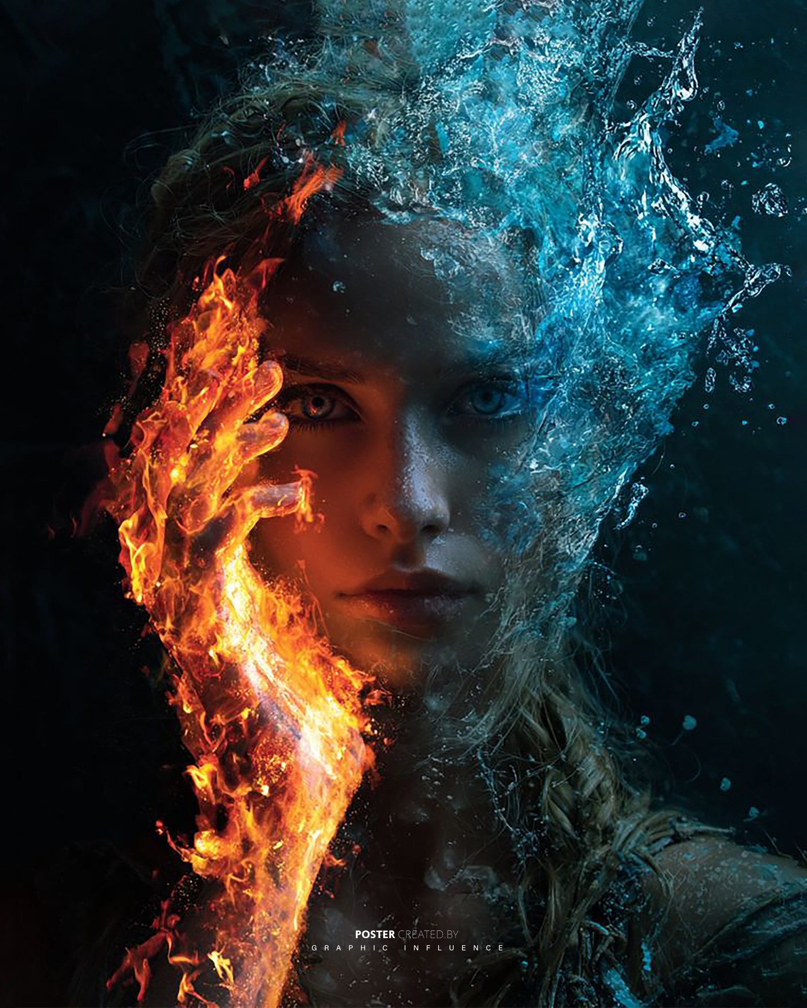 Elemental Duality: Fire and Water Mistress