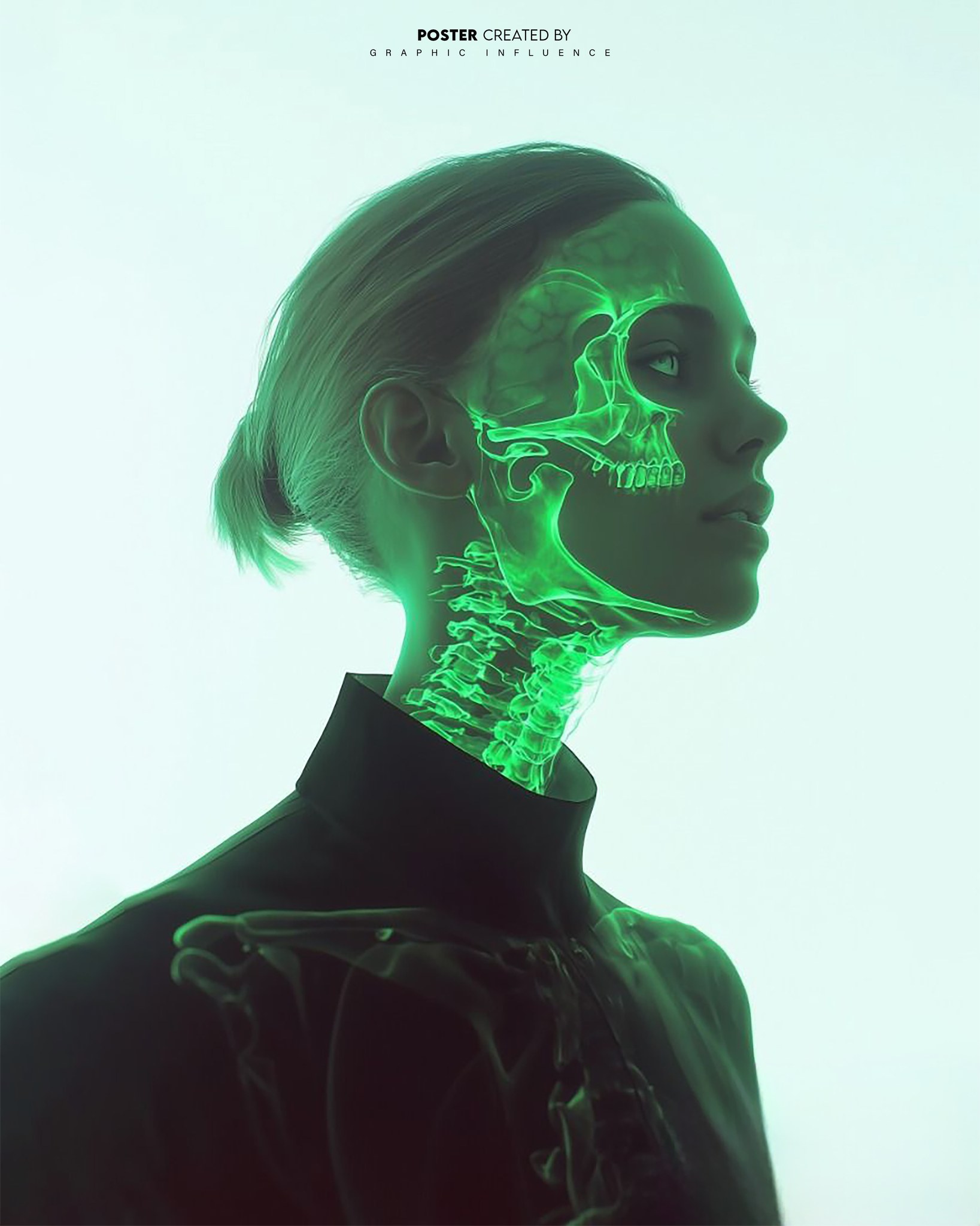 Neon Glow Anatomical Portrait
