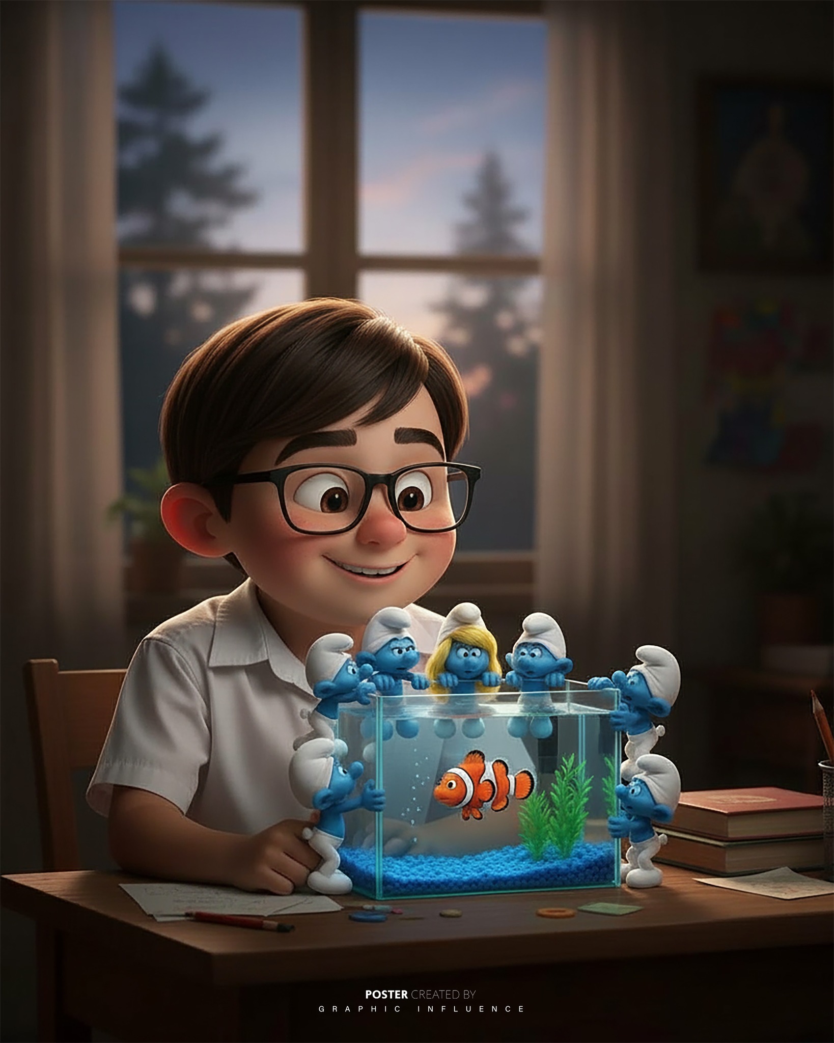 Smurfs and Nemo Desk Adventure