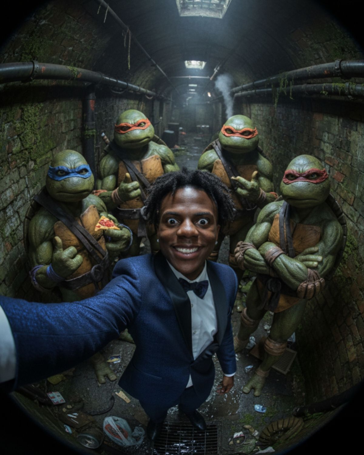 Sewer Selfie with the 1990 Movie Turtles