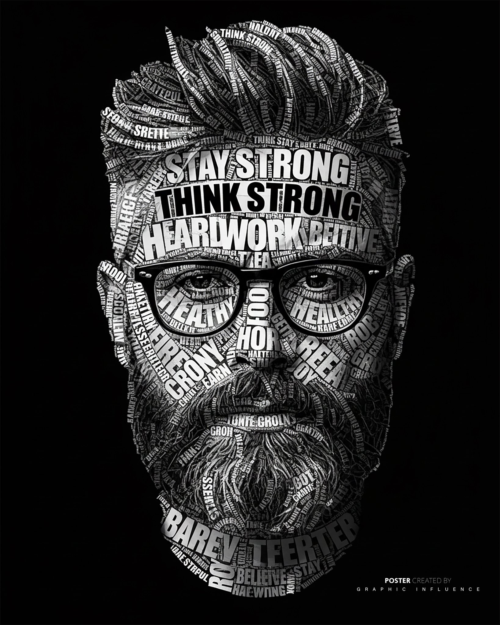 Inspirational Typographic Shadow Portrait