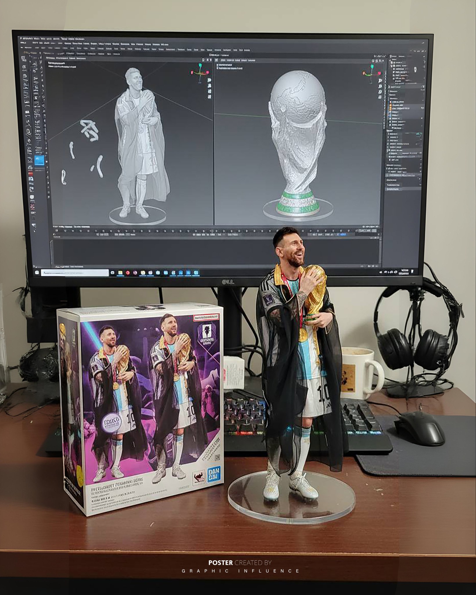 Goal Scorer Sculptor Desk Setup