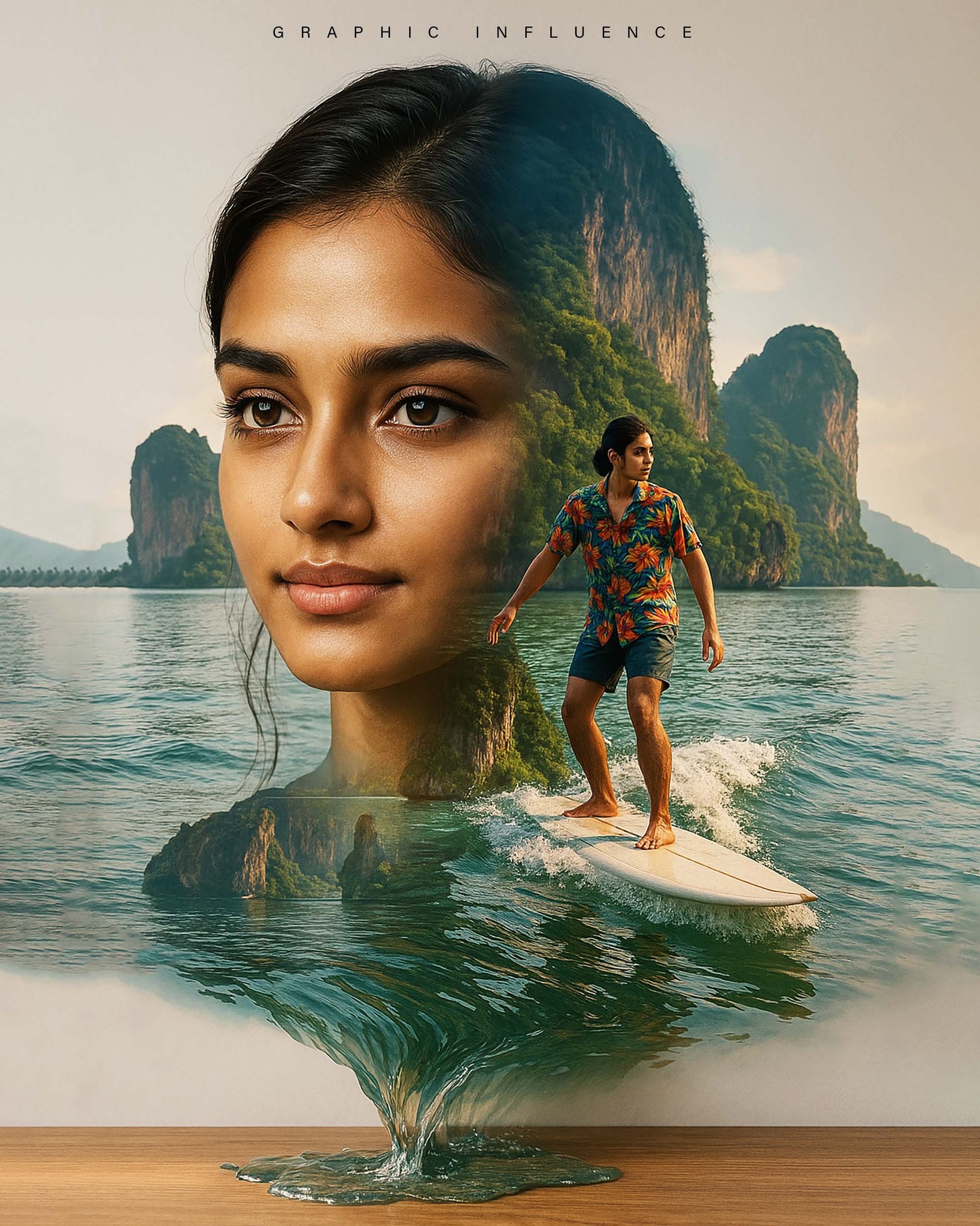 Surreal Tides of Thailand Double Exposure