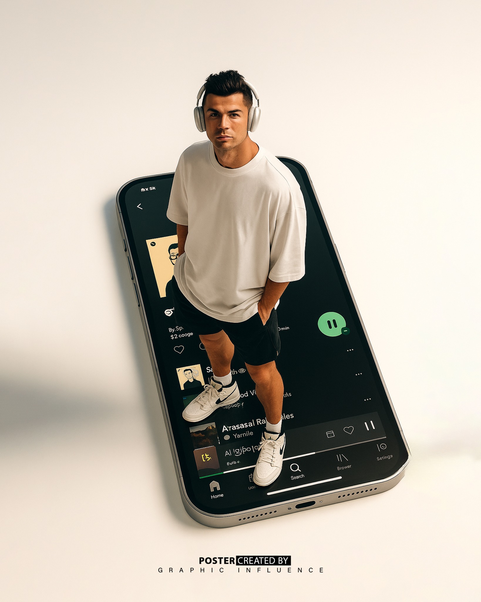 Giant iPhone Model in Streetwear Style