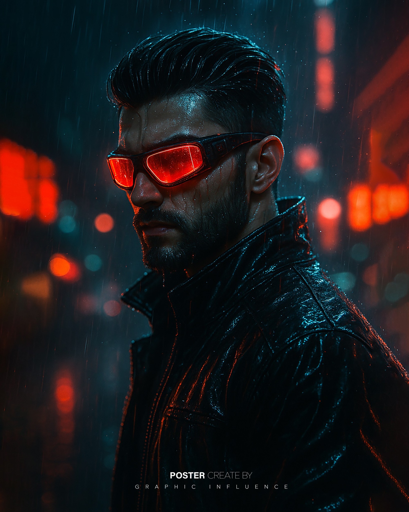 Neon Noir Red Goggle Dystopia