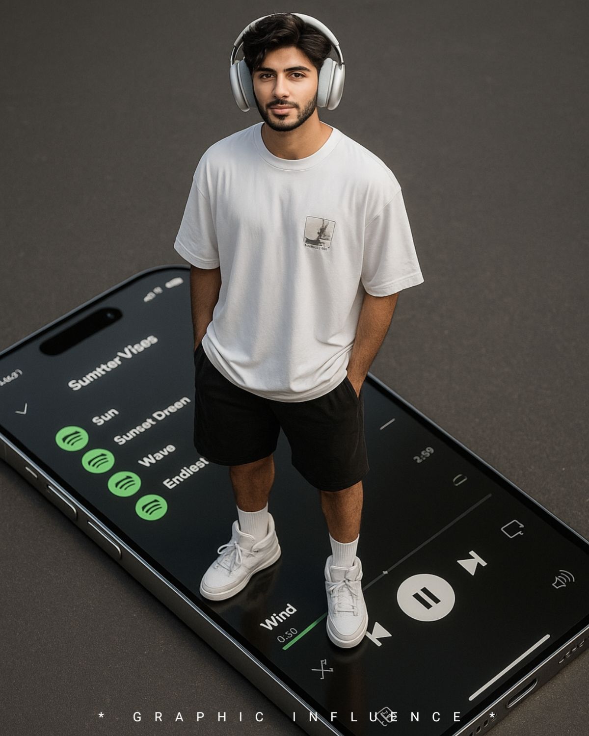 Urban Tech Model on Giant iPhone Screen