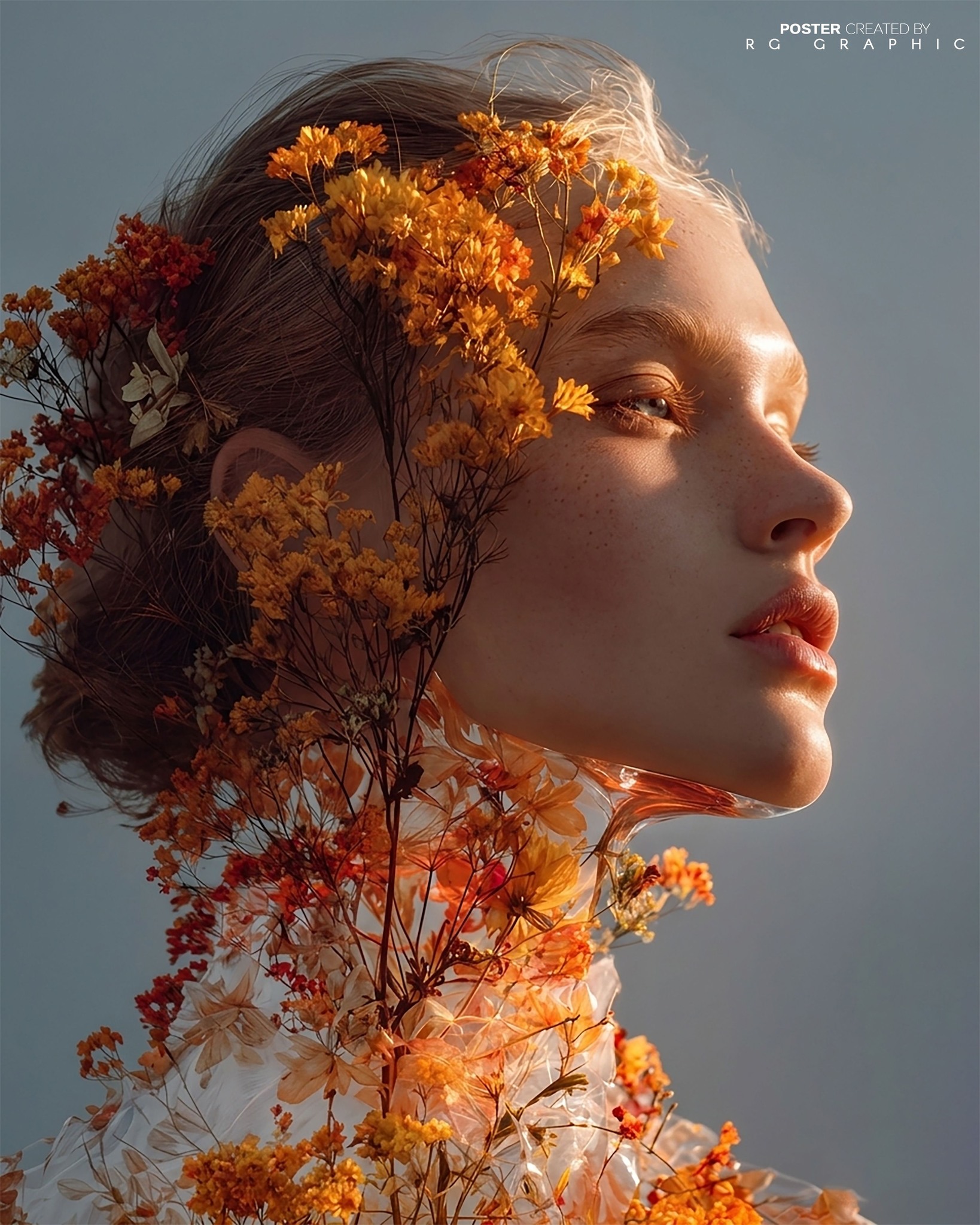 Golden Flora Ethereal Portrait