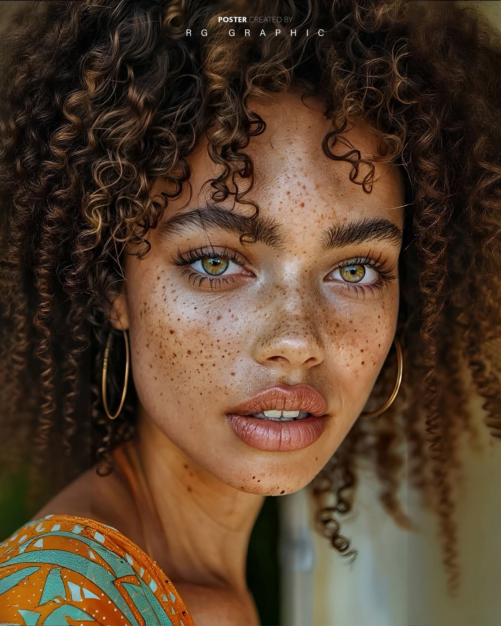 Radiant Hazel Gaze in Golden Hour Sunlight