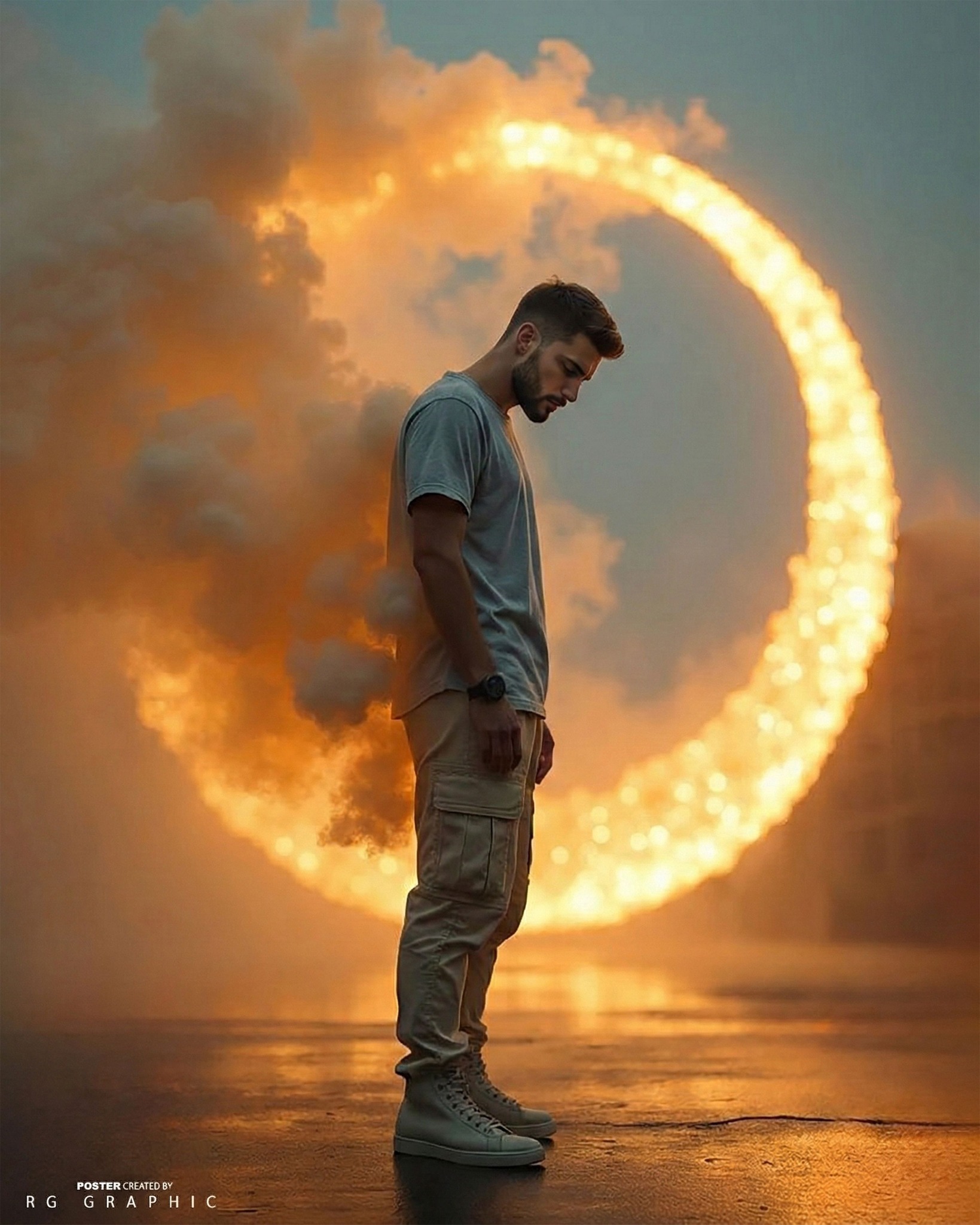 Solitary Man Before the Ring of Fire