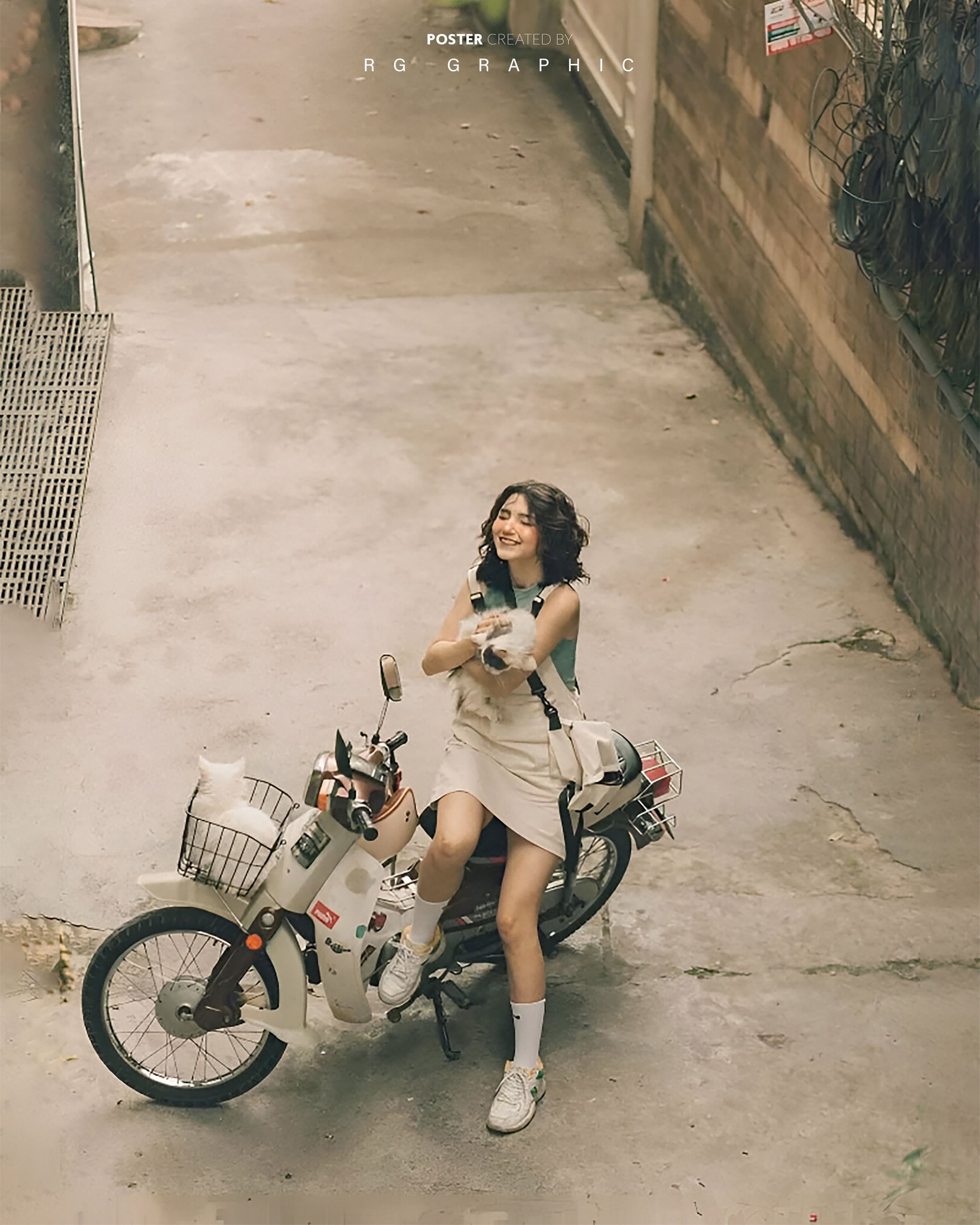 Nostalgic Scooter Daydream with Puppy