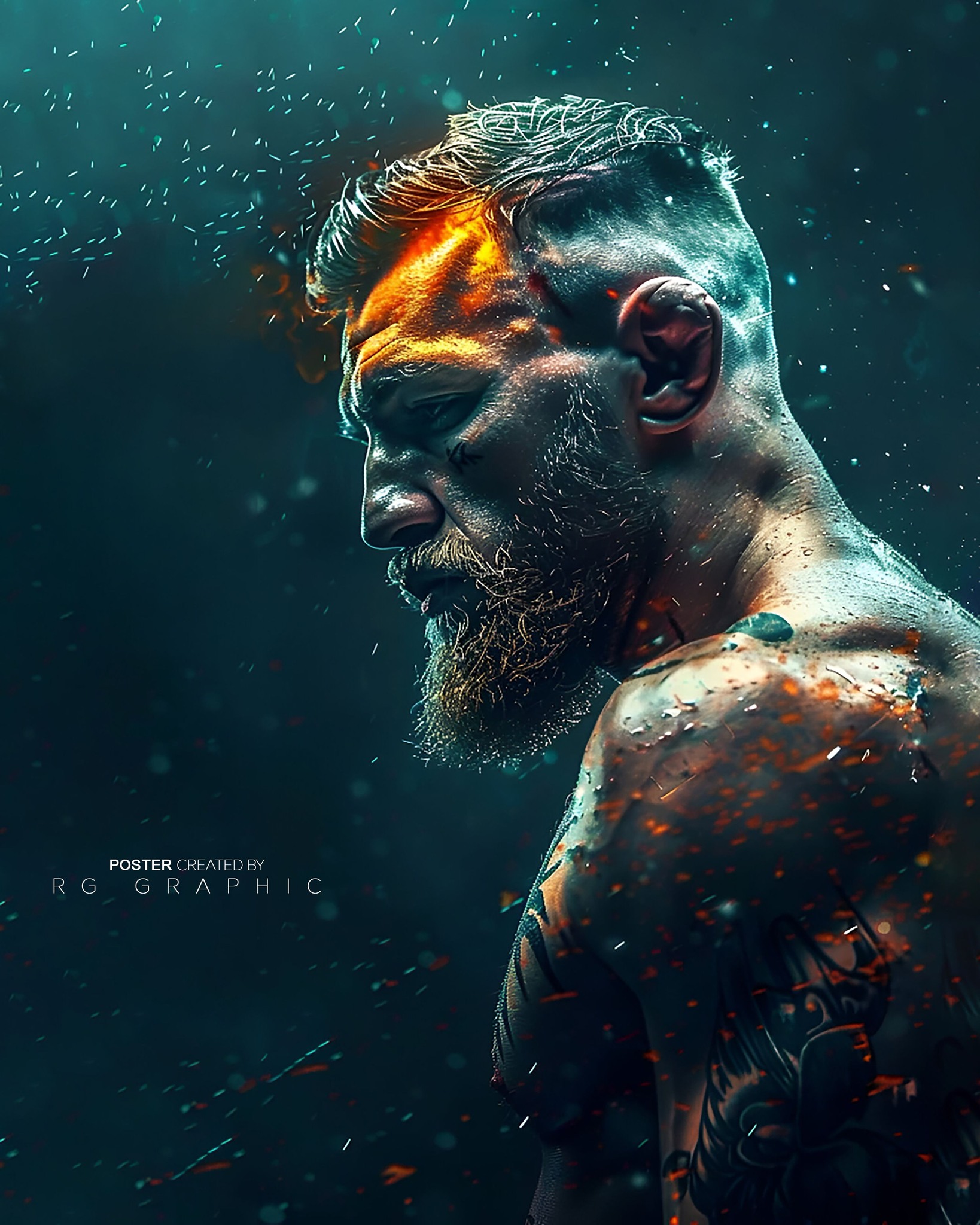 Fiery Warrior in Cinematic Contrast