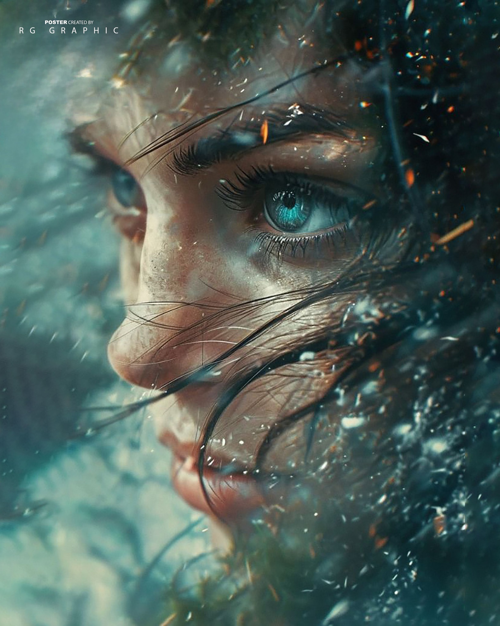 Ethereal Storm in a Turquoise Gaze