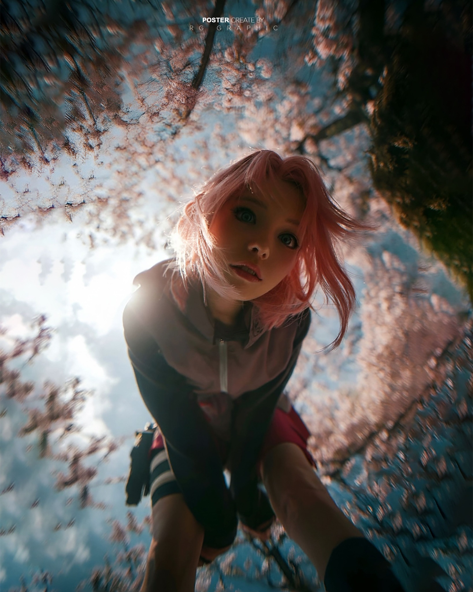 Peach Blossom Gaze from Below