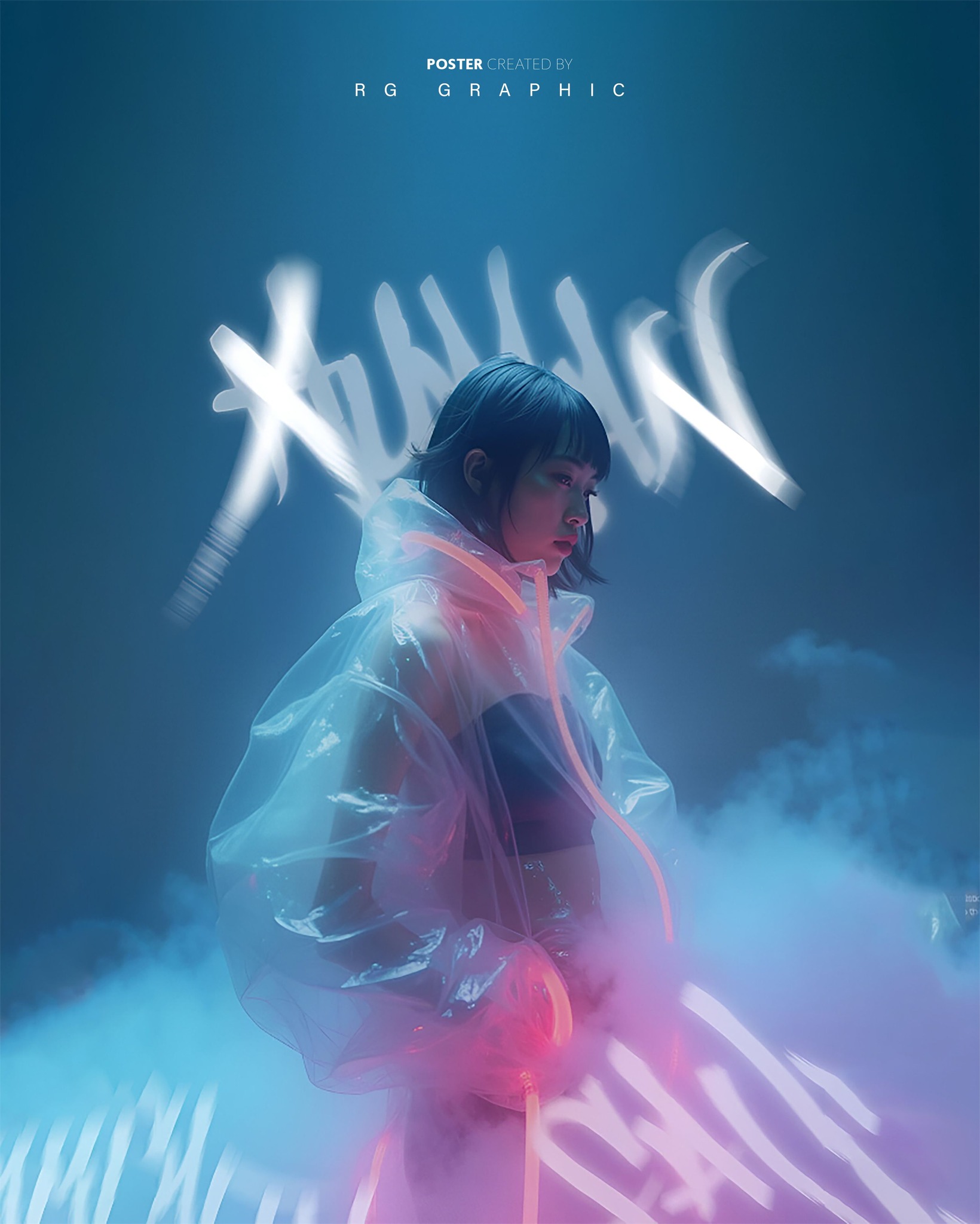 Neon Mist Cyberpunk Portrait