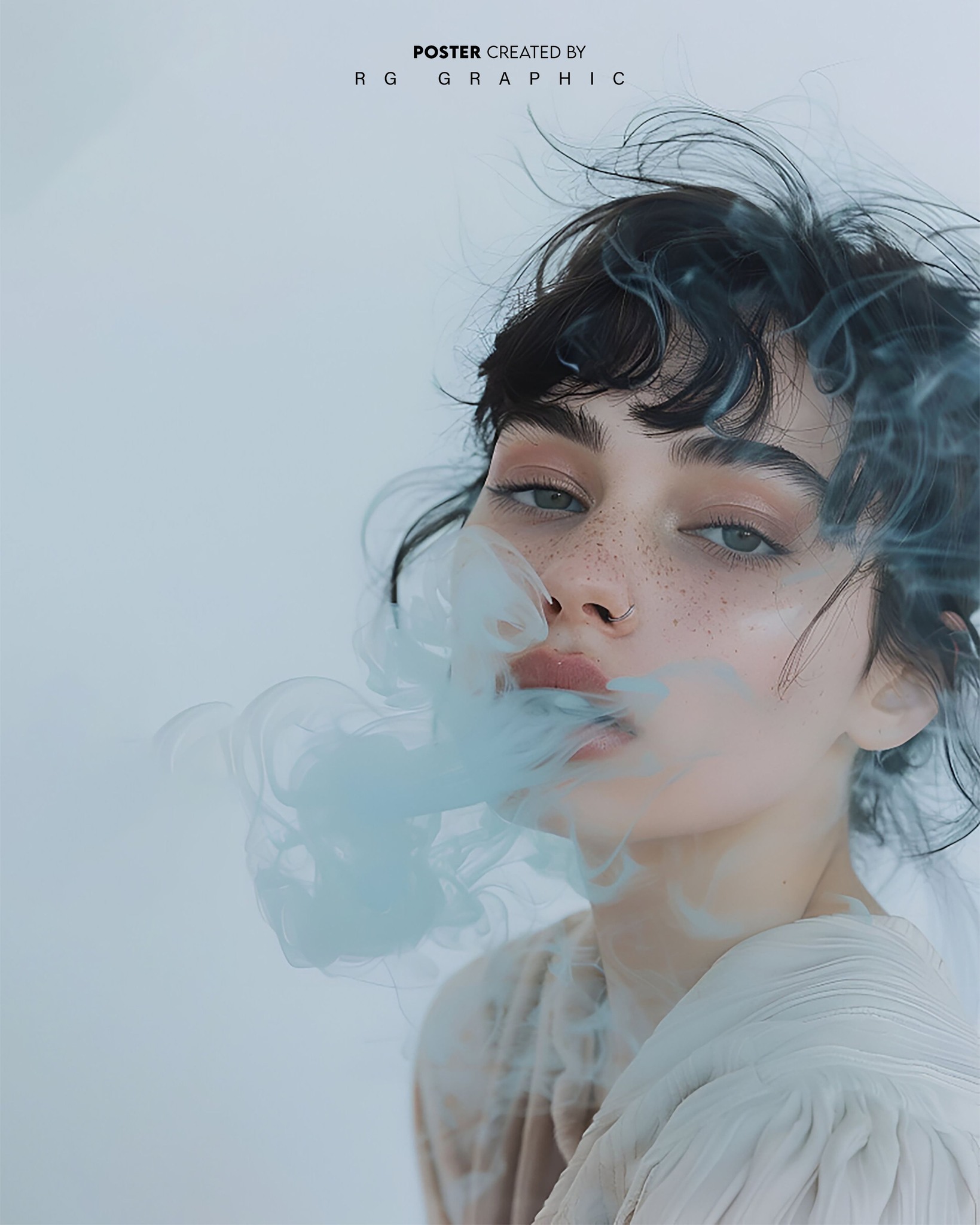 Ethereal Pastel Smoke and Soft Focus Portrait