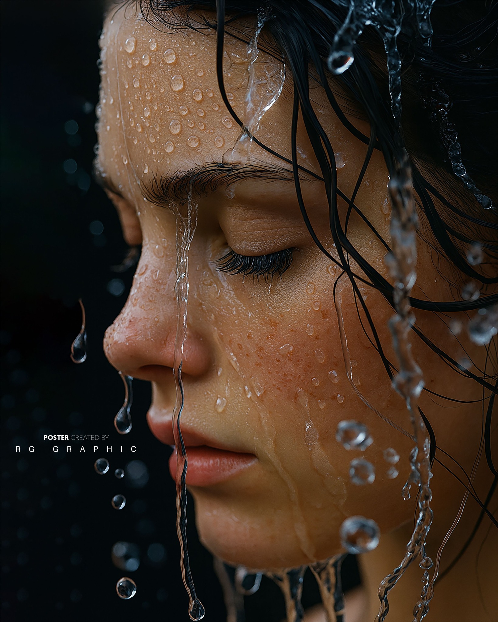 Serene Gaze in Liquid Light