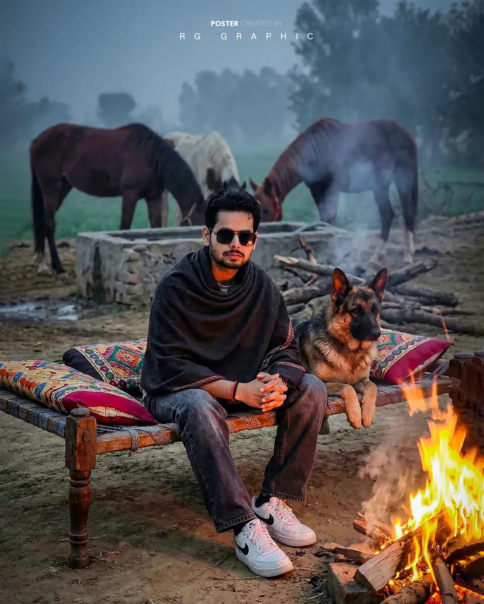 Rustic Morning Glow with Loyal Companion