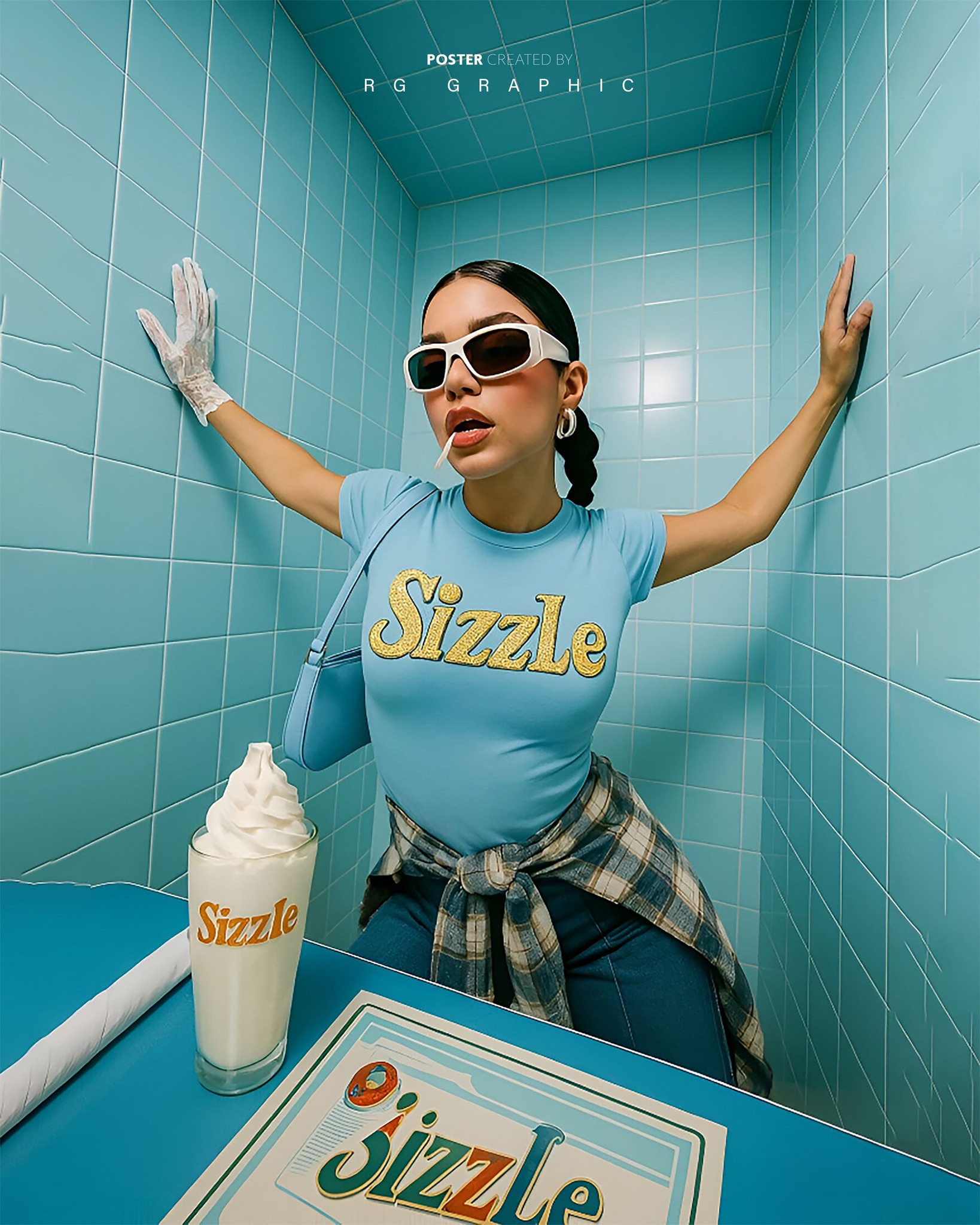 Sizzle Retro Aqua Fashion Reflection