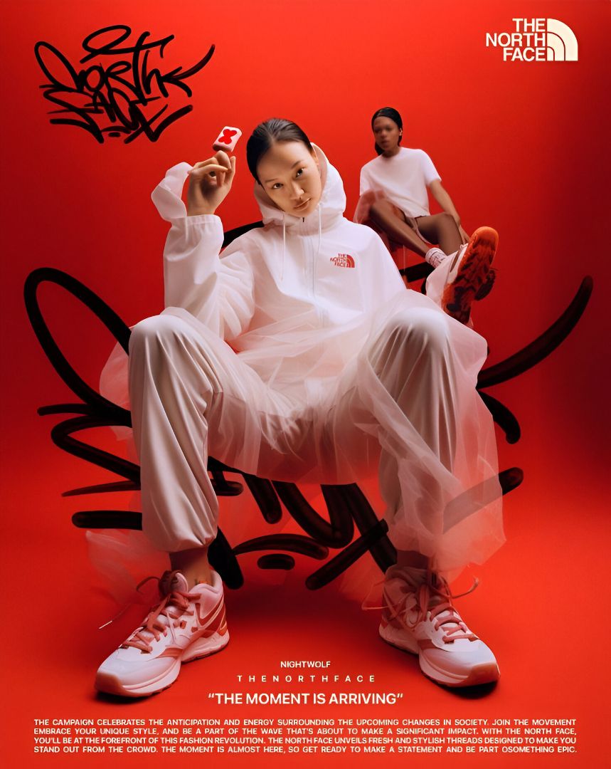 Urban Red Editorial in White Tracksuits
