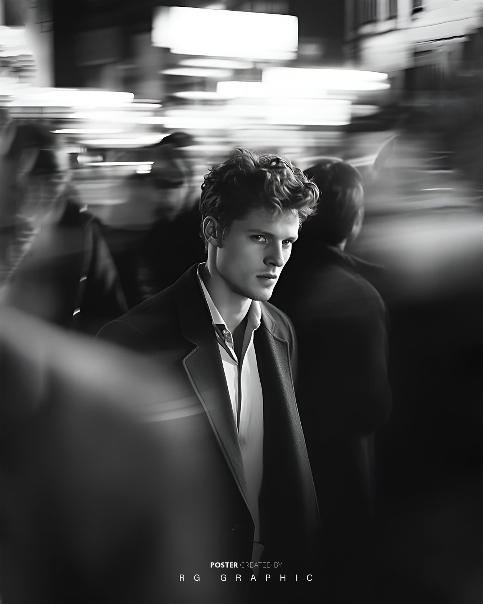 Solitary Focus in the Blurry City Night