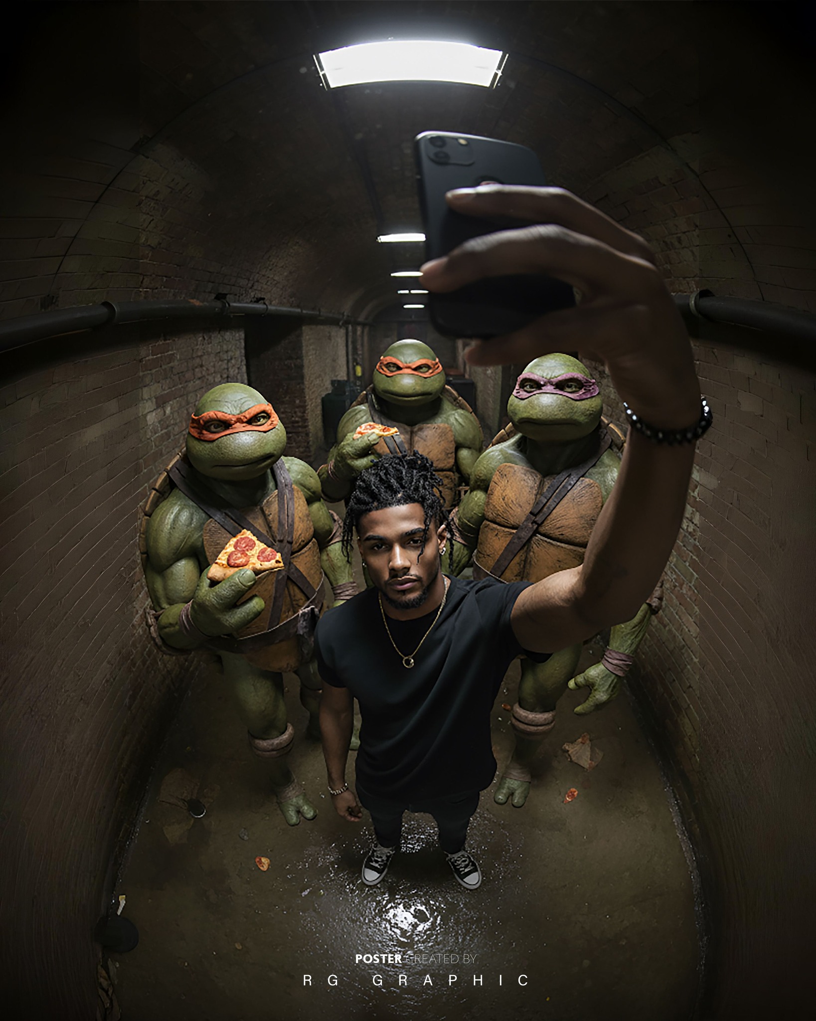 Gritty Underground Pizza Party with Ninja Turtles