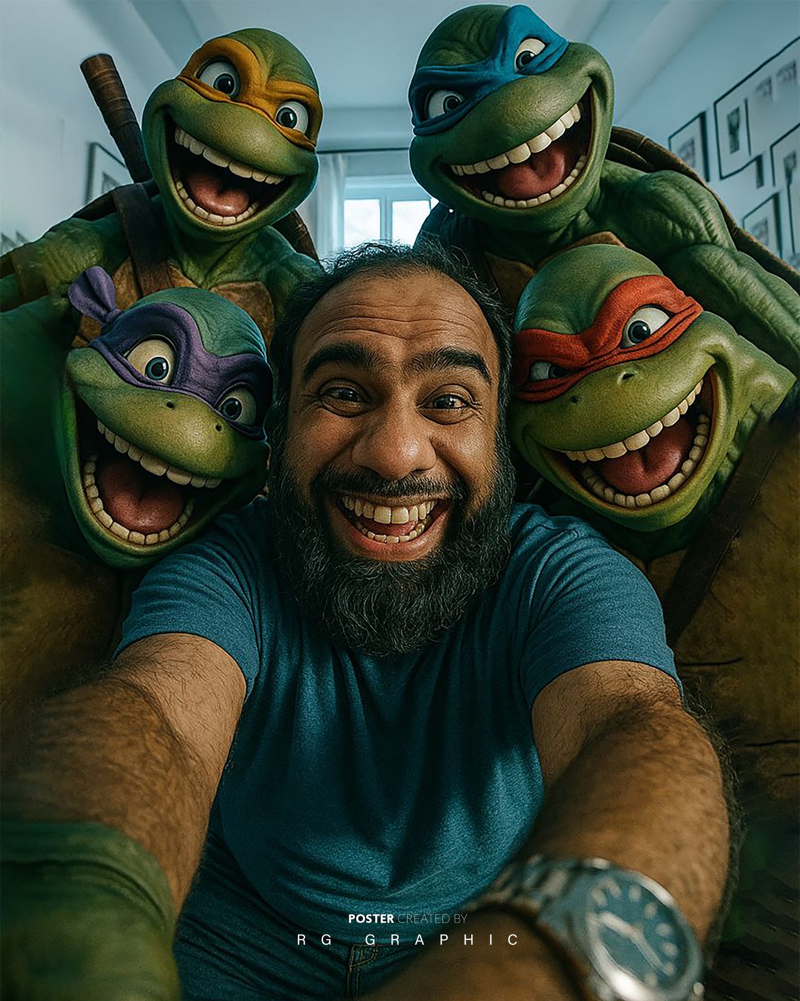 Selfie with the Teenage Mutant Ninja Turtles