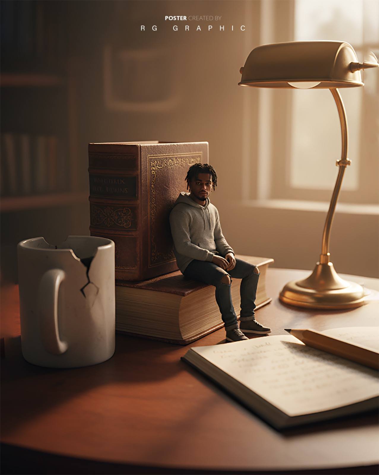 The Tiny Scholar at the Mahogany Desk