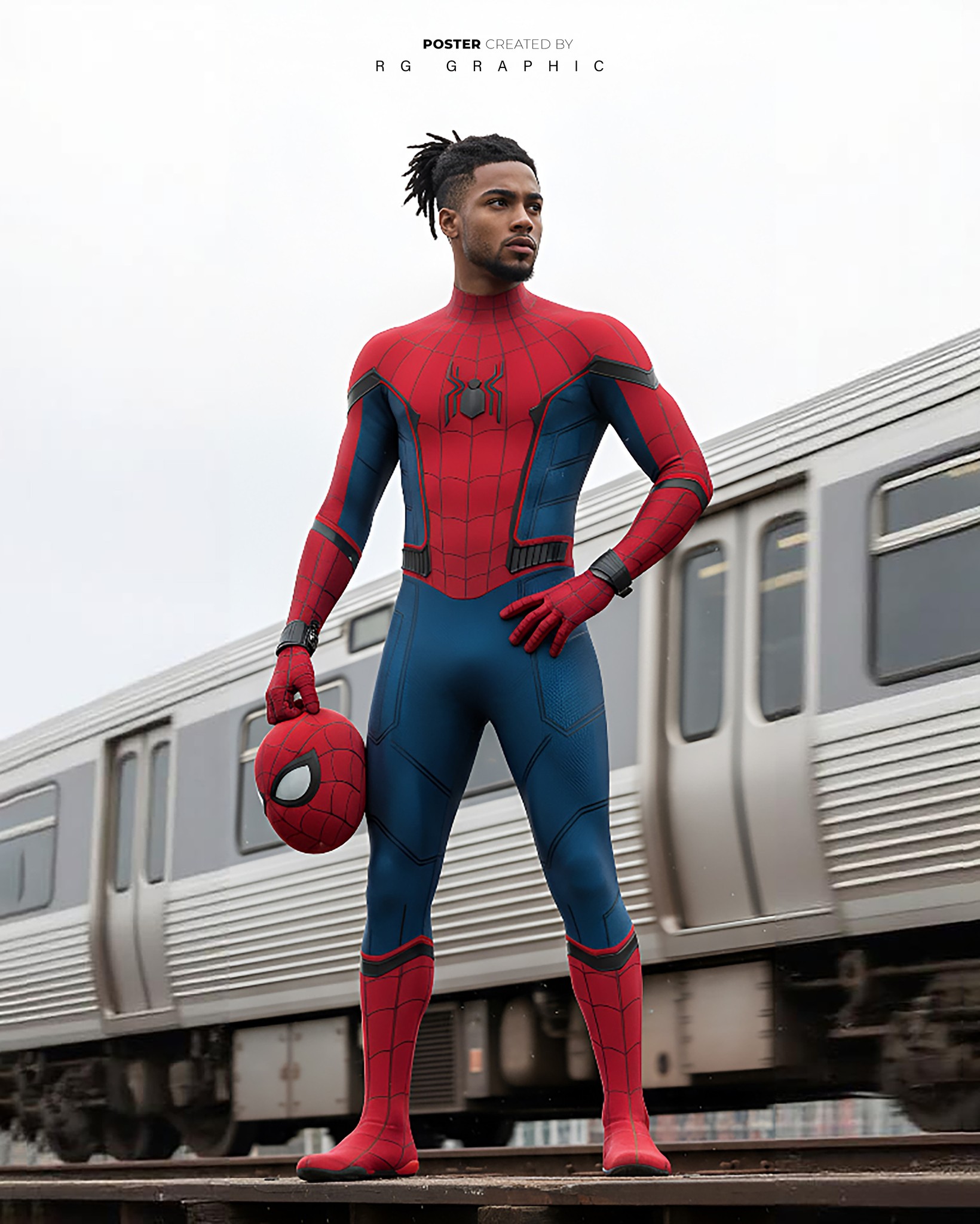 Urban Web-Slinger on the Subway Platform