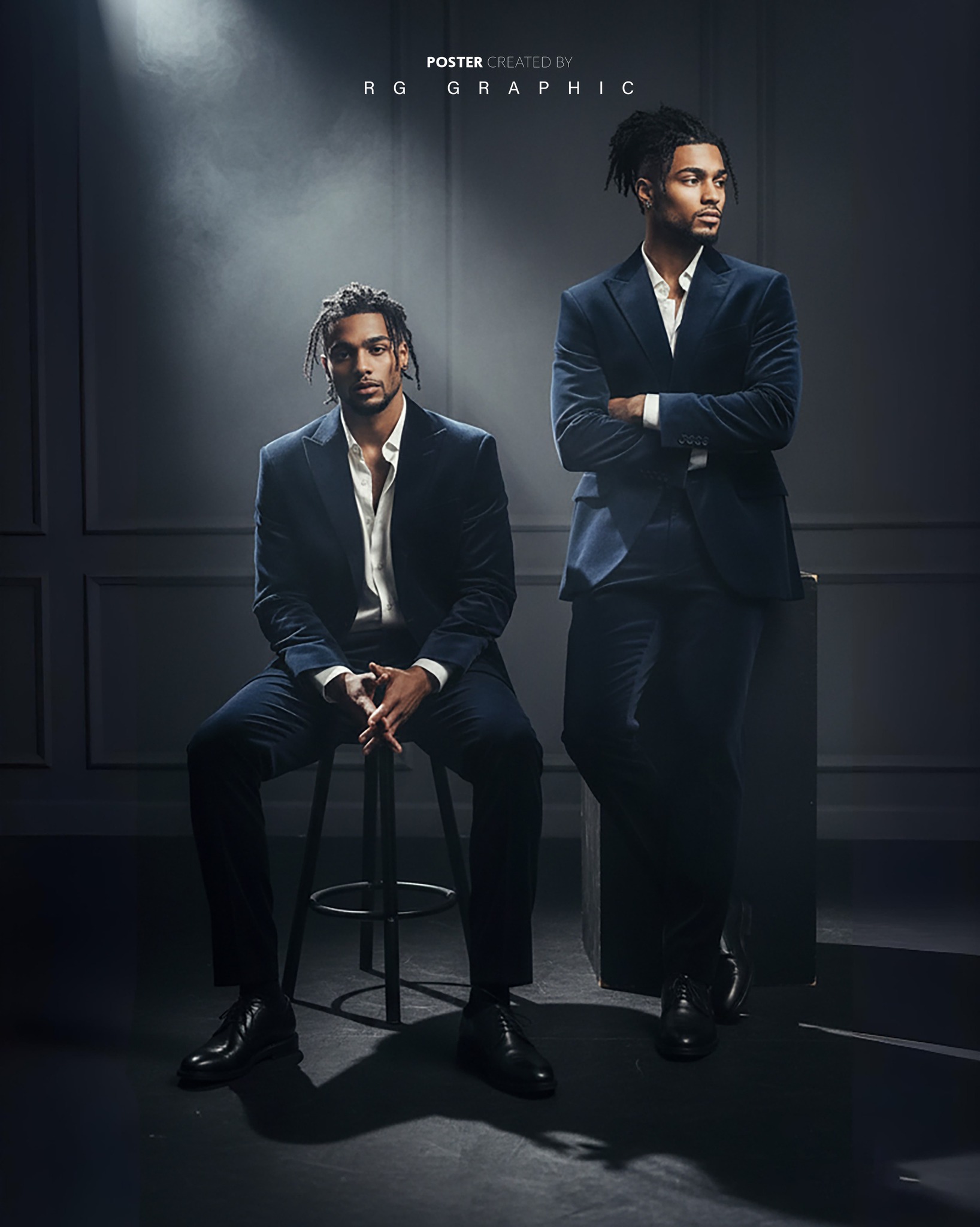 Dual Reflections in Navy Velvet