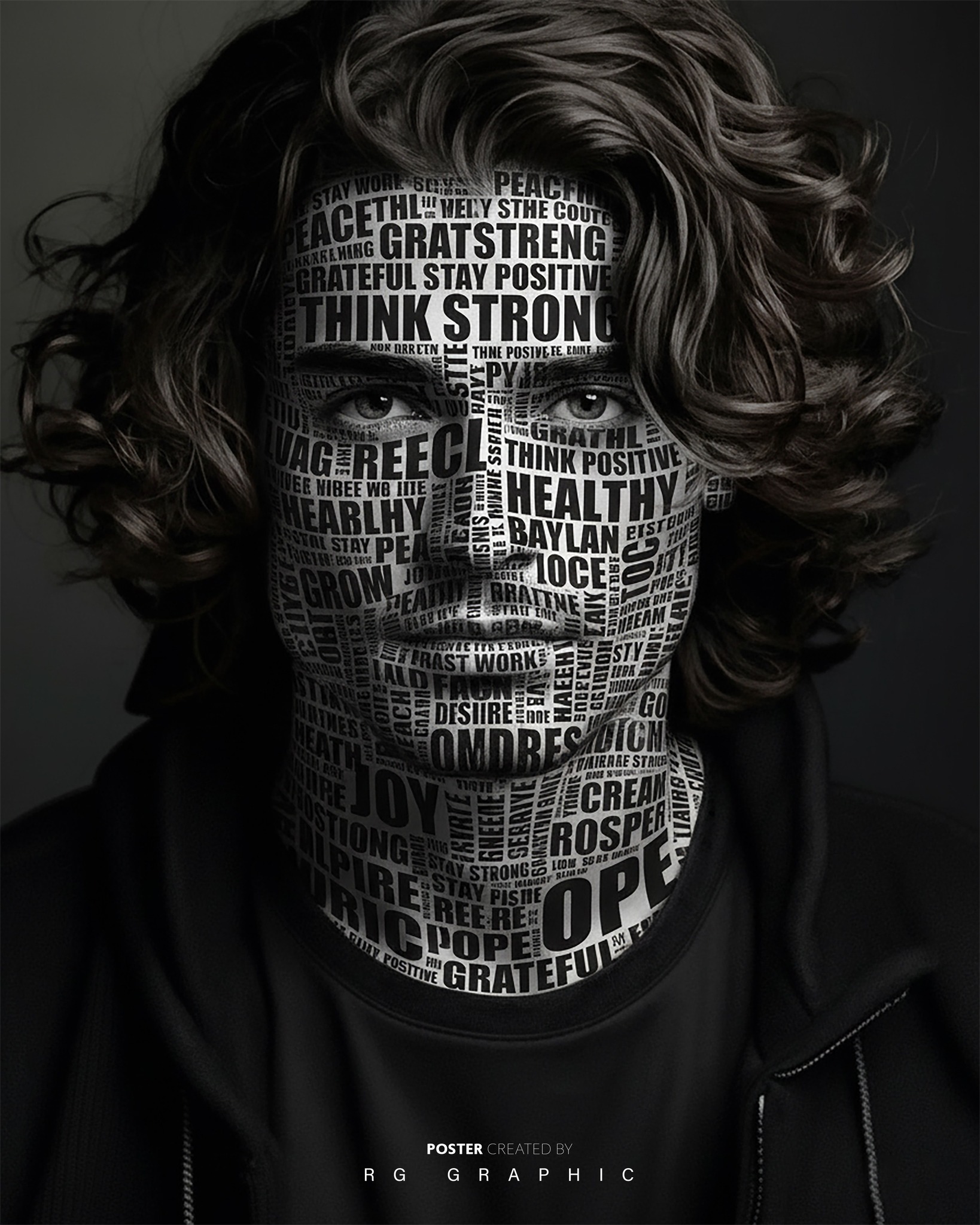 Inspirational Typographic Text Portrait
