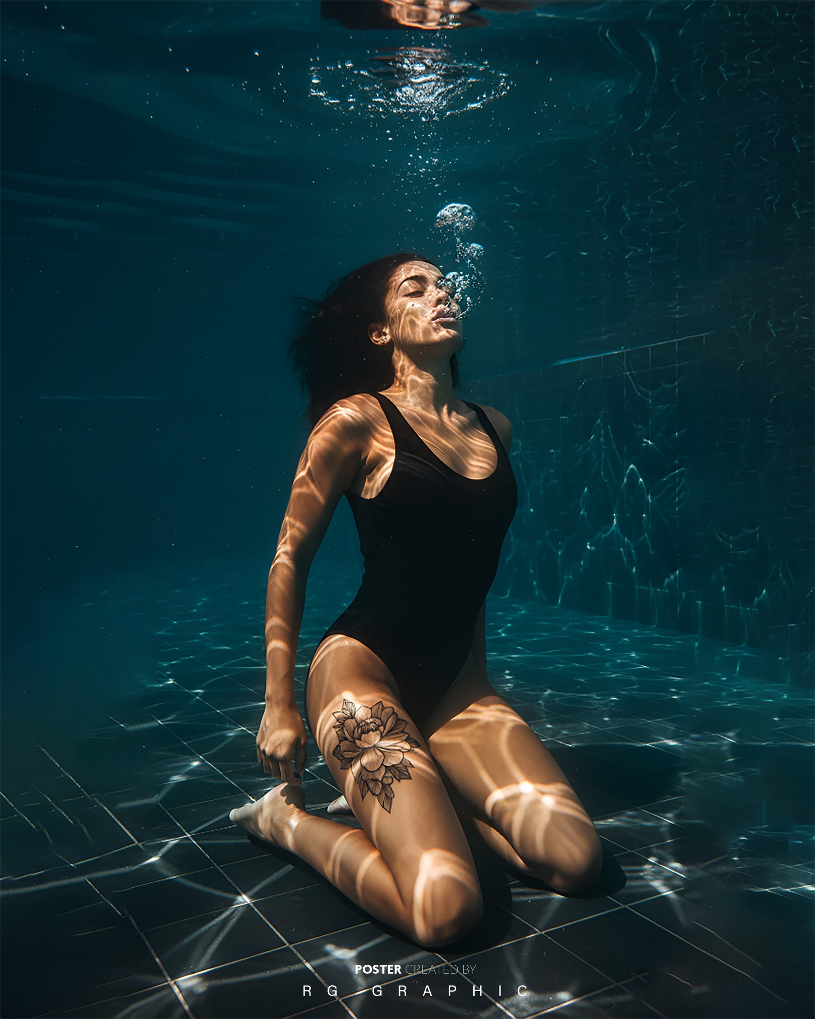 Submerged Elegance in Teal Blue