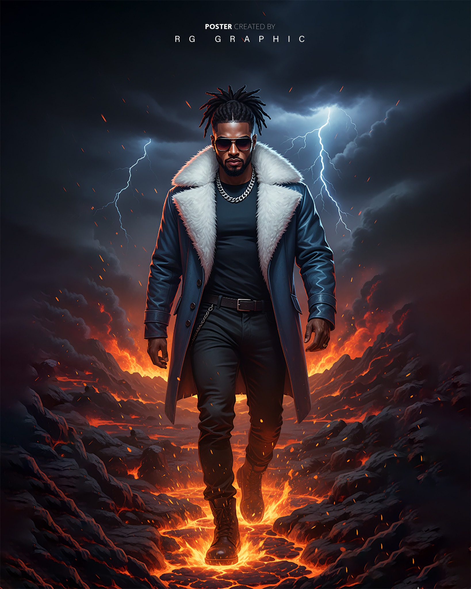 Volcano Strider in Royal Blue Fur