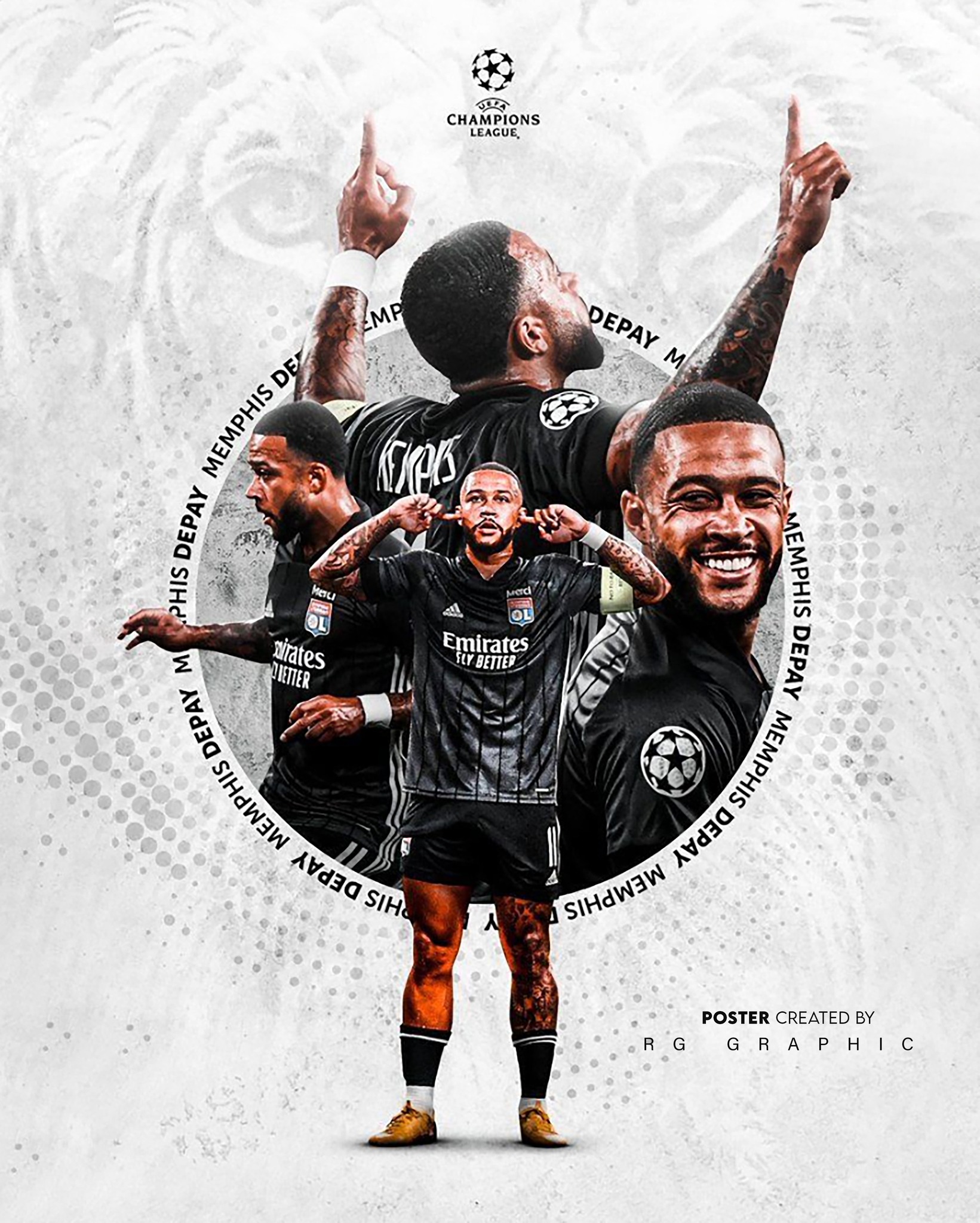 Memphis Depay Lyon Champions League Legend