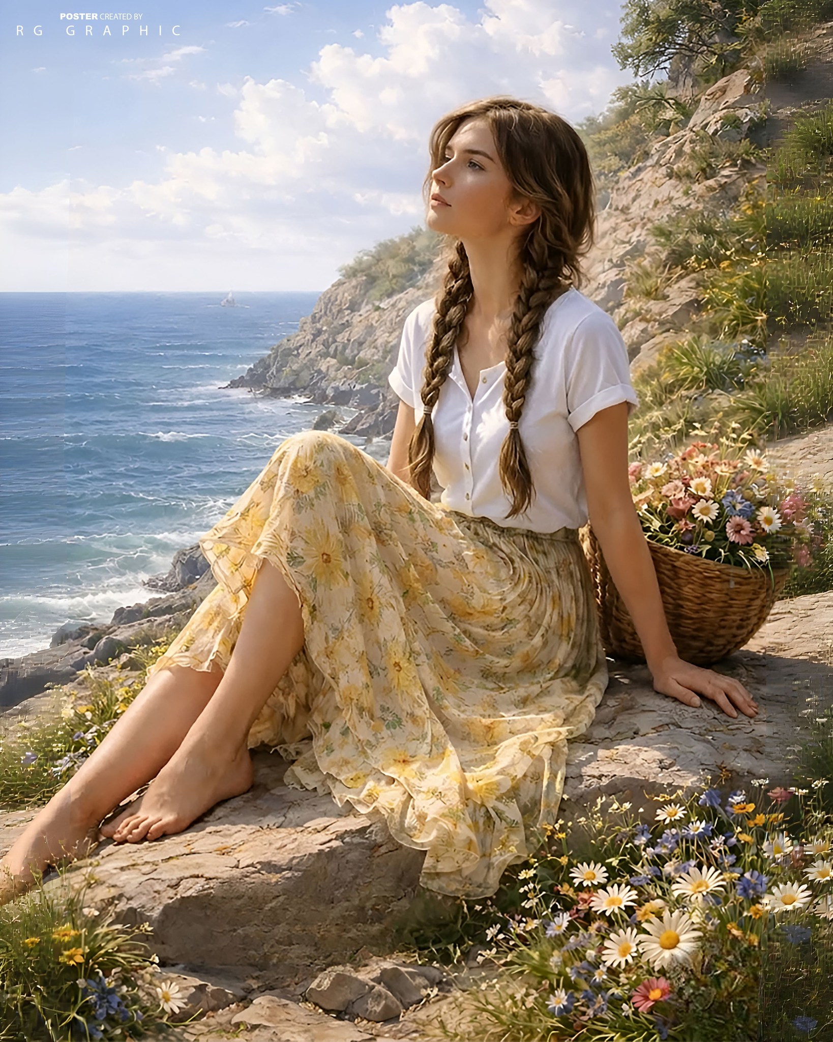 Serene Afternoon on the Coastal Cliffs