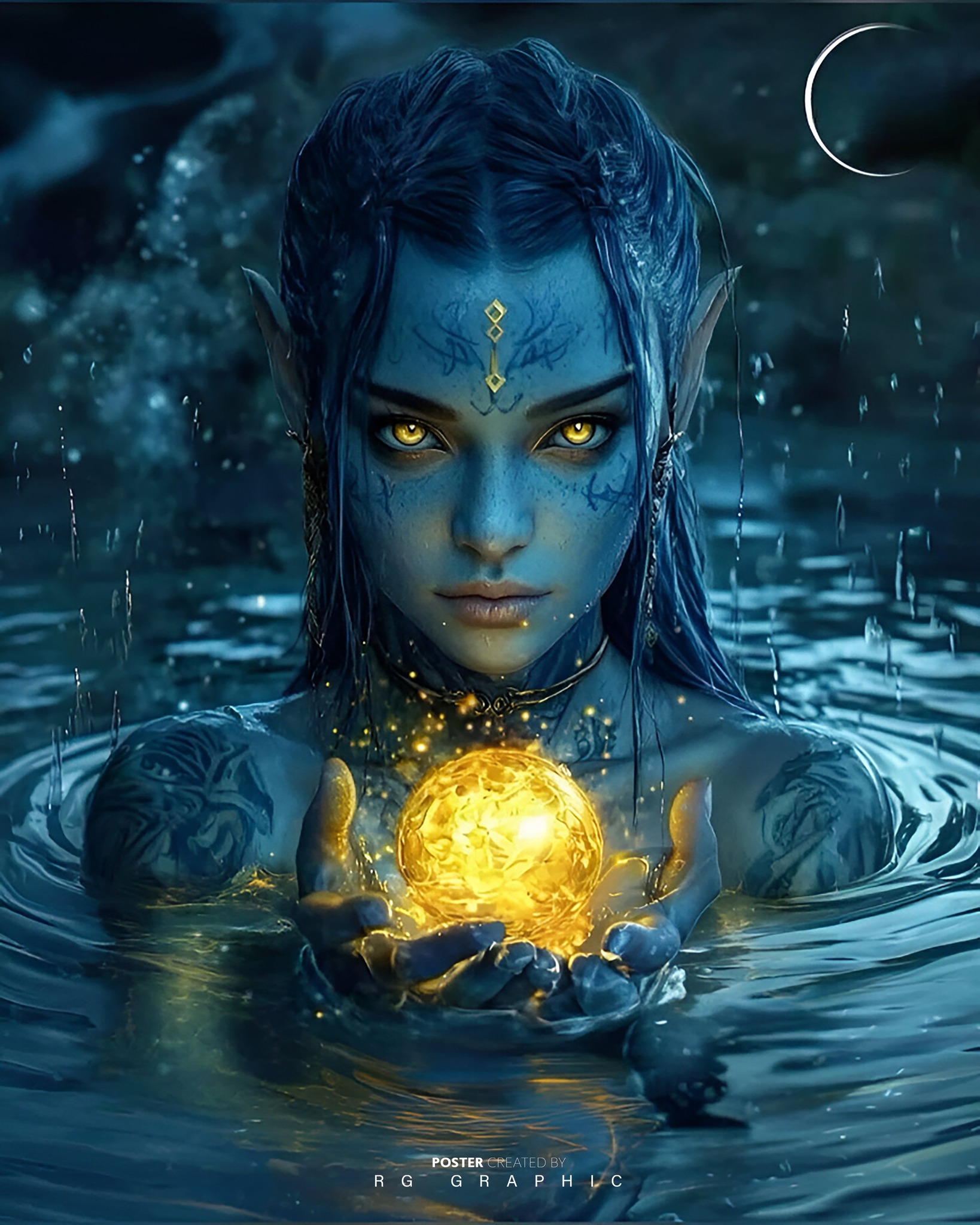 Moonlit Sorceress of the Enchanted Lake