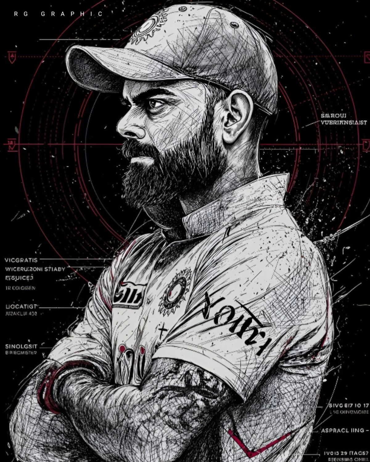 Cyberpunk Cricket Legend in Crimson HUD Profile