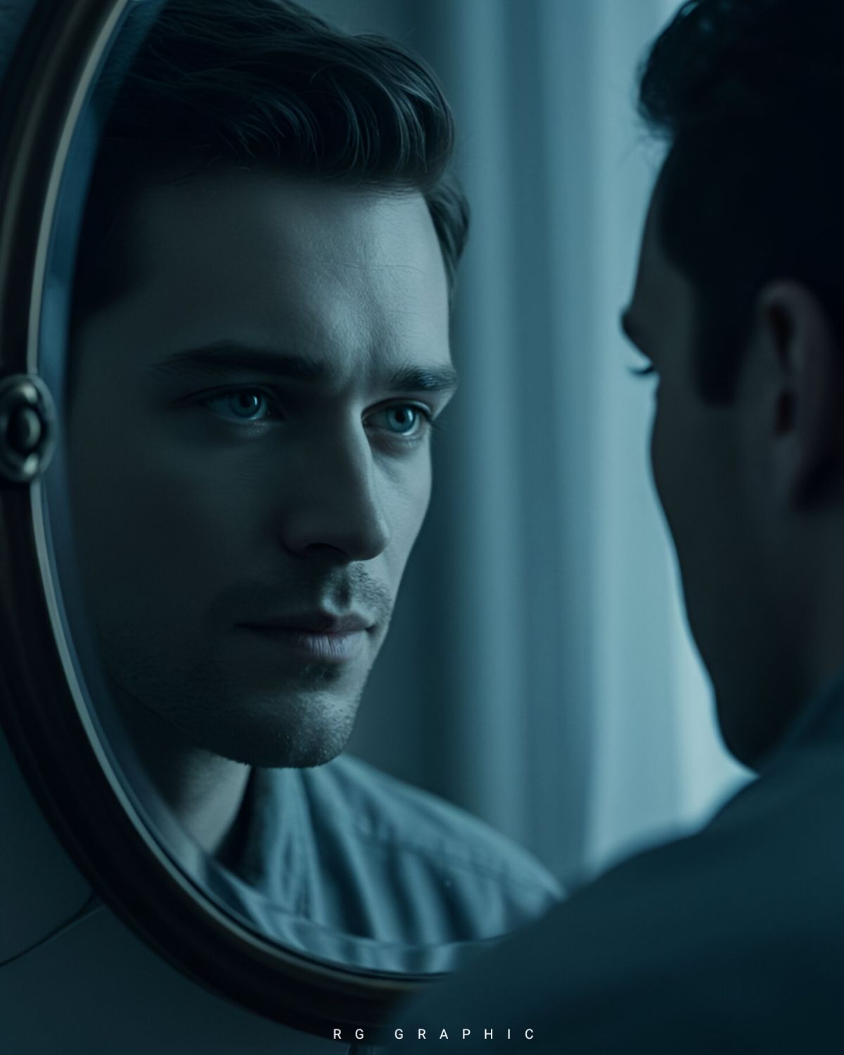 Silent Reflection in the Oval Mirror