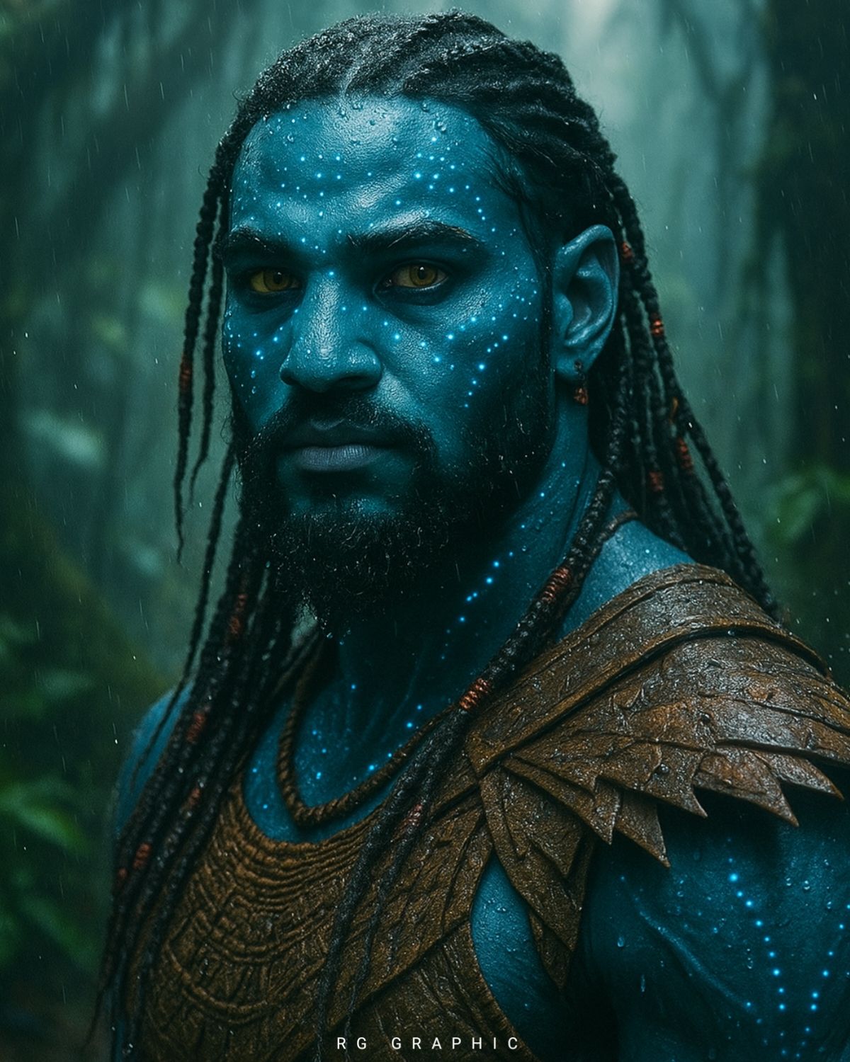 Mystic Azure Hunter in the Rain forest