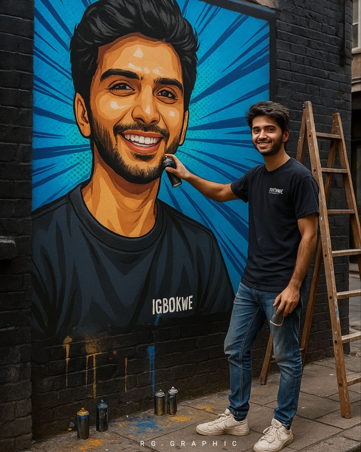 Artist Painting His Own Reflection