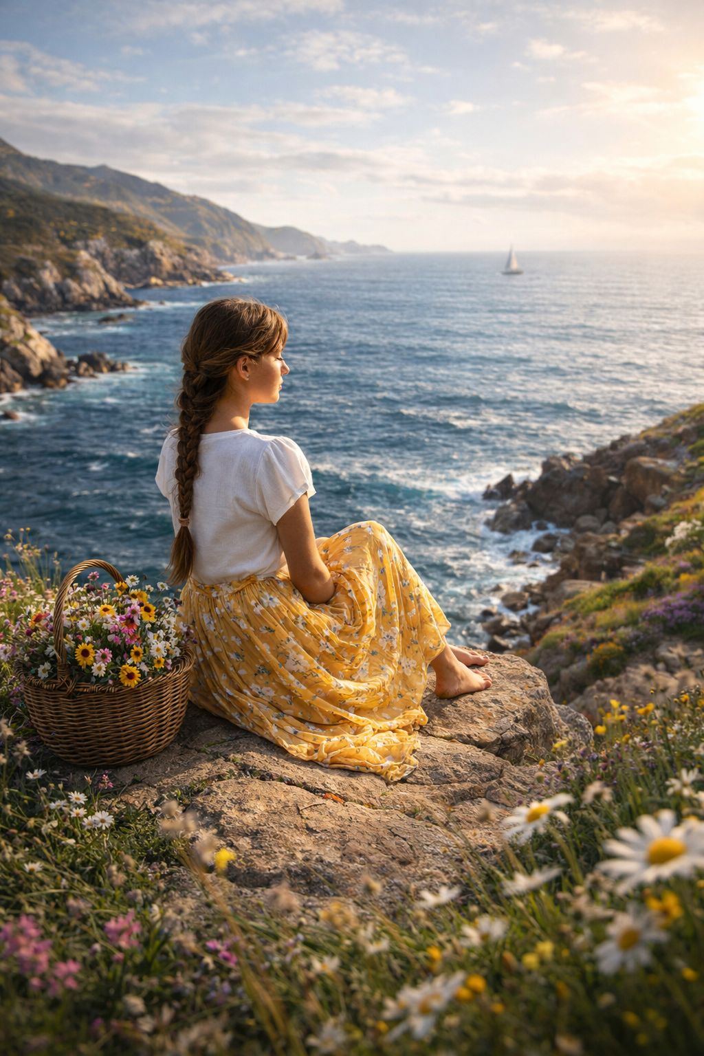 Serene Afternoon on the Coastal Cliffs